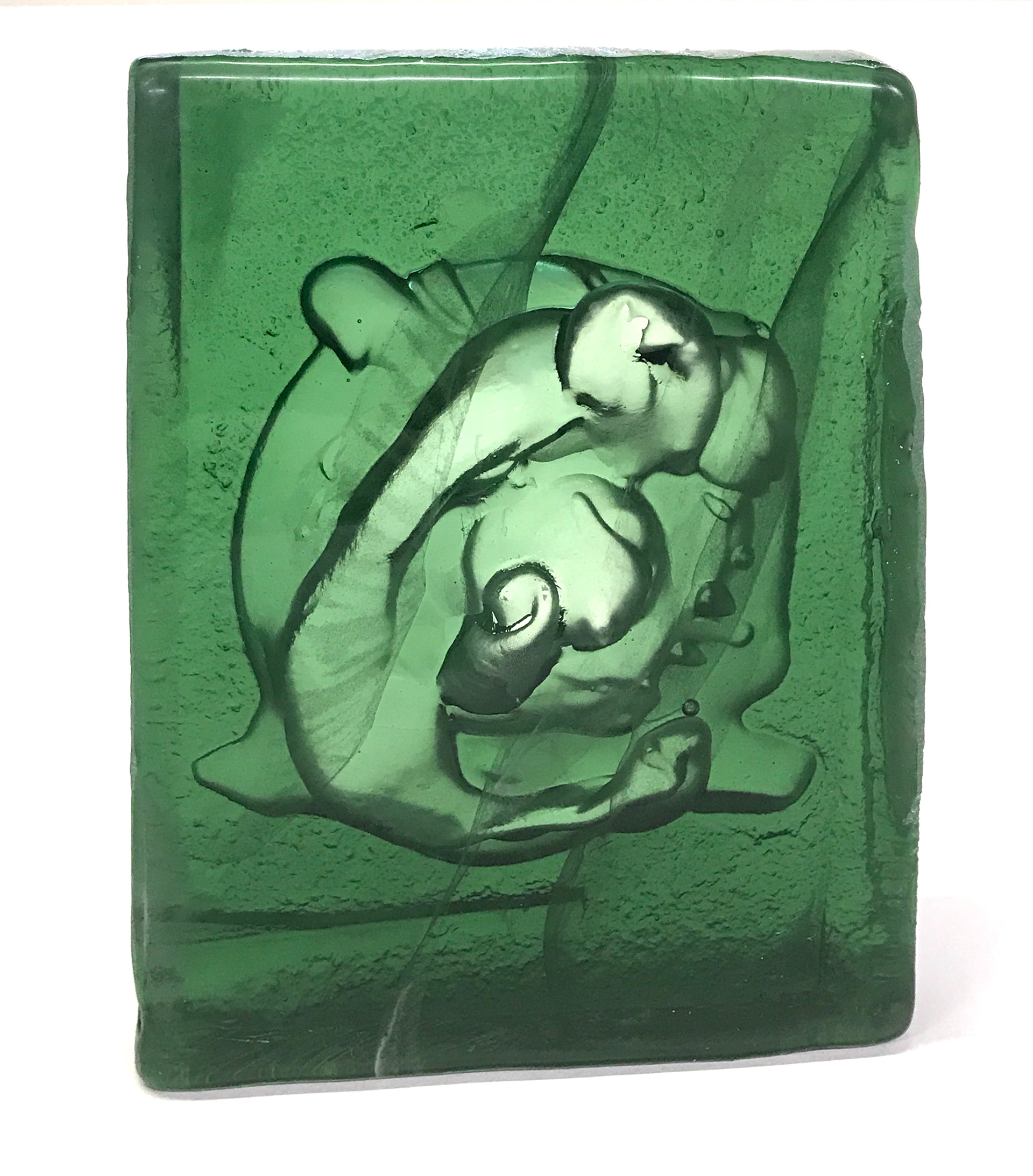Cast glass sculpture, "Breakthrough" series