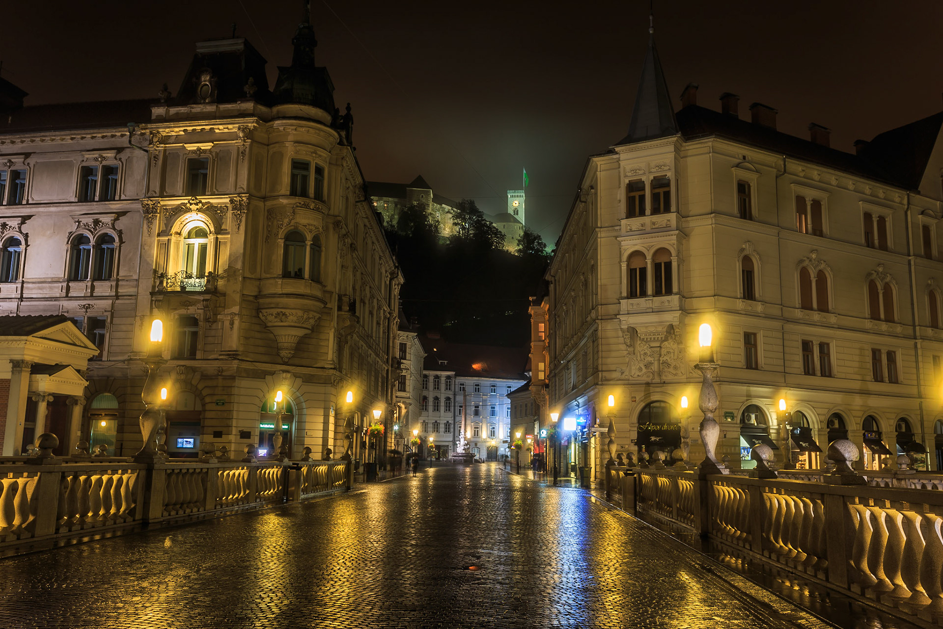Triple Bridge and Ljubljana Castle