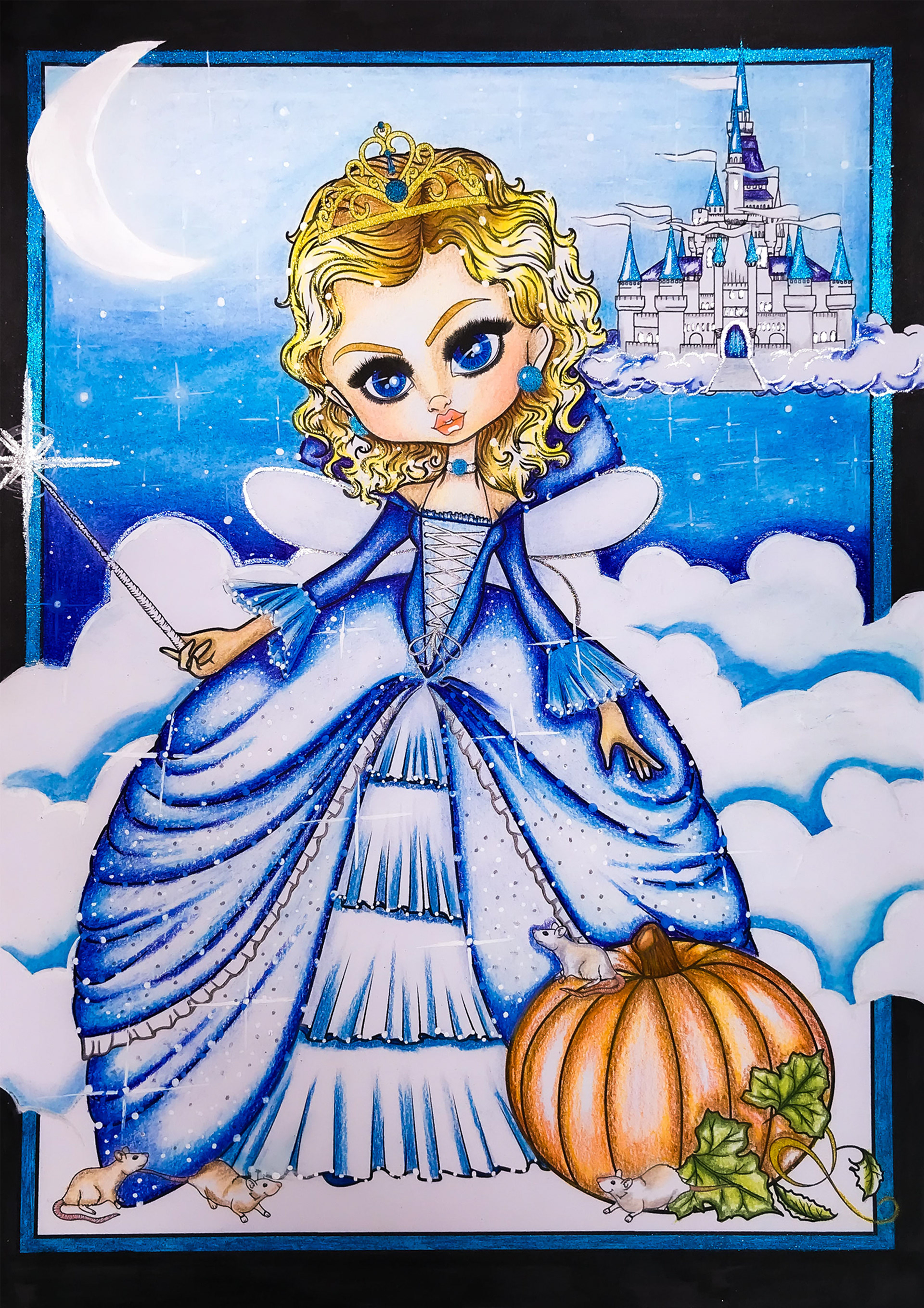 Storybook Darlings / Wax pencil illustration