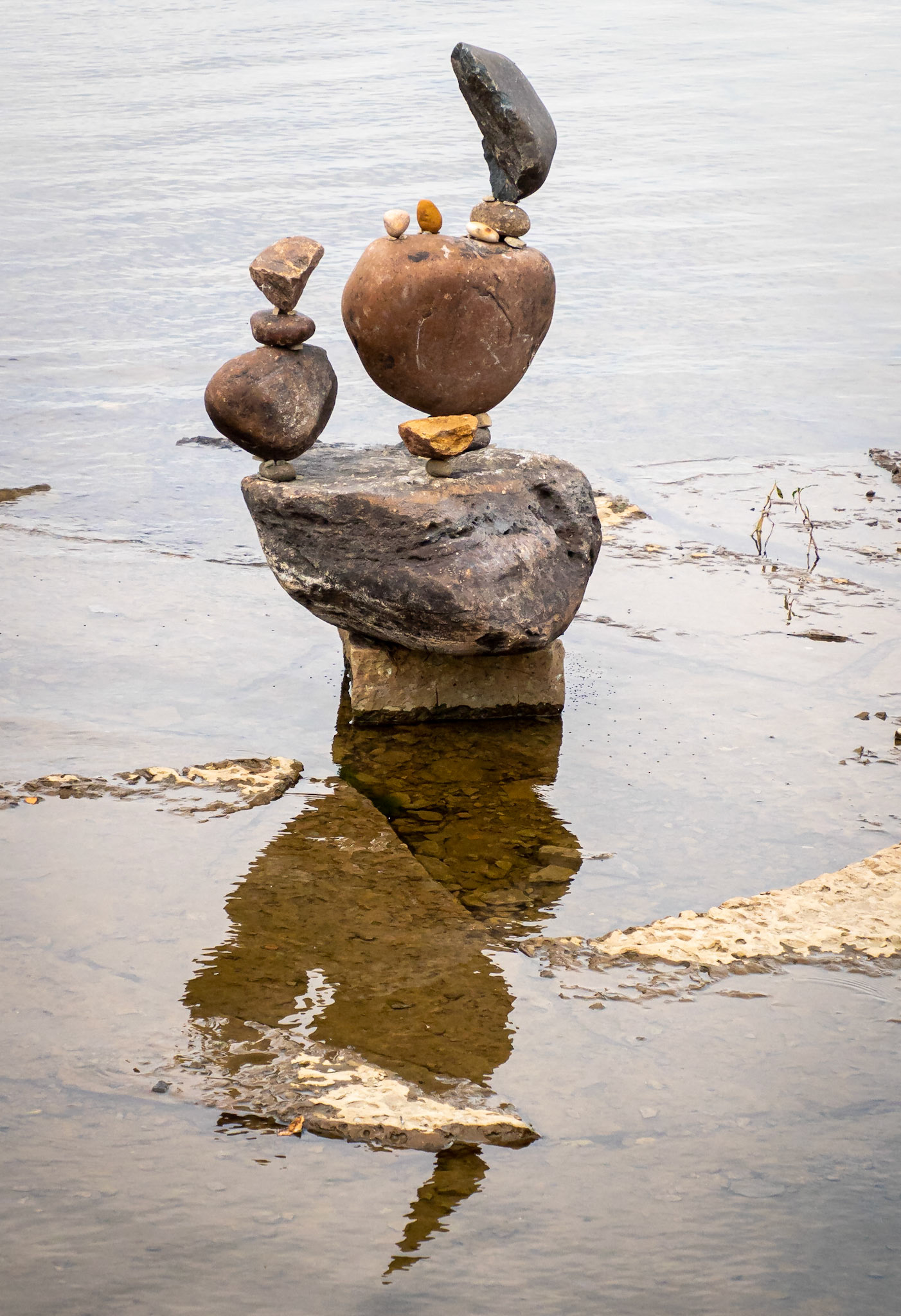 balancing rock sculptures