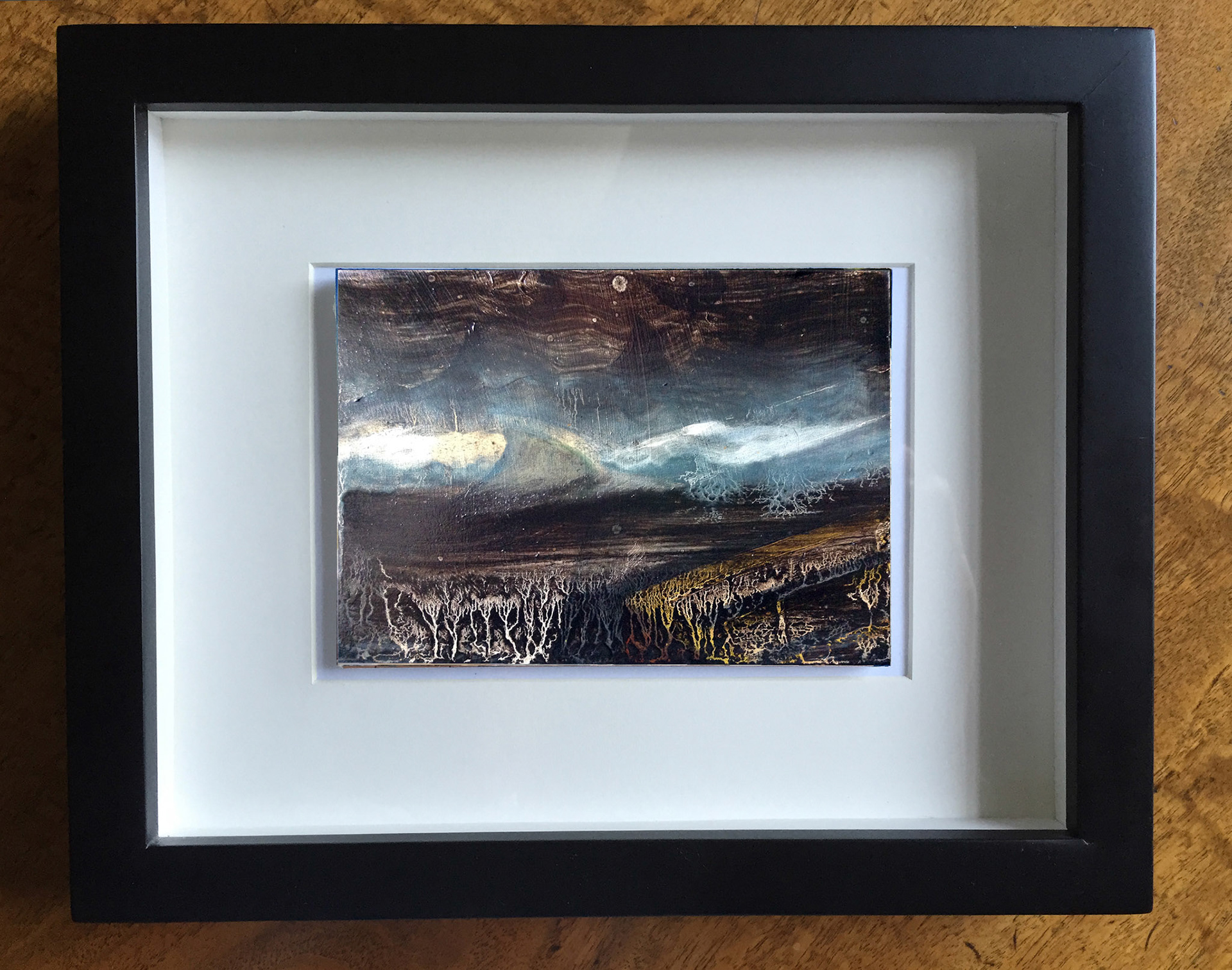 "Shark Fin Mountain", Oil On Foam Core Panel, 4.5" x 16", 2016