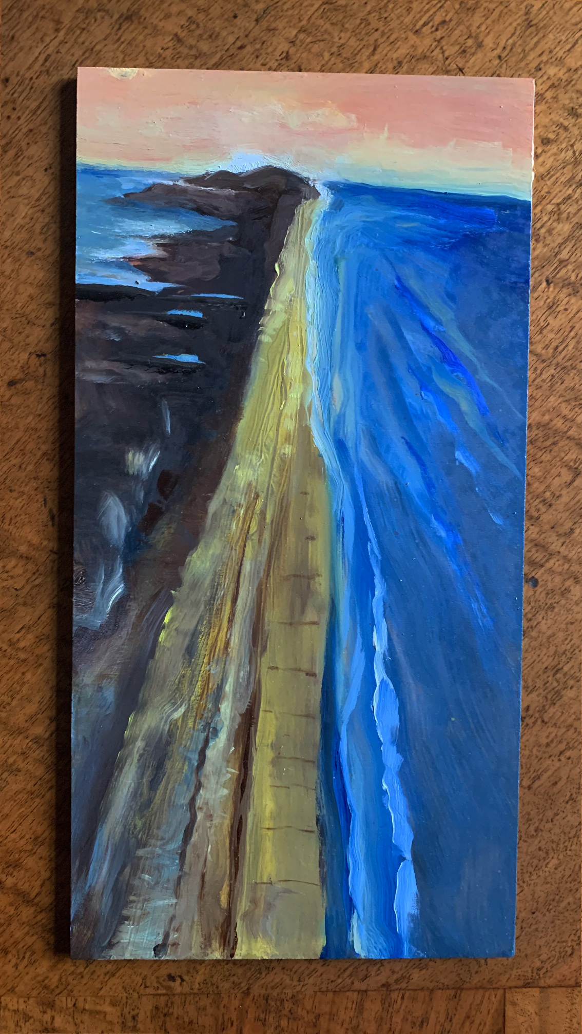 Dawn, Oil on Board, 6"x 12", 2021