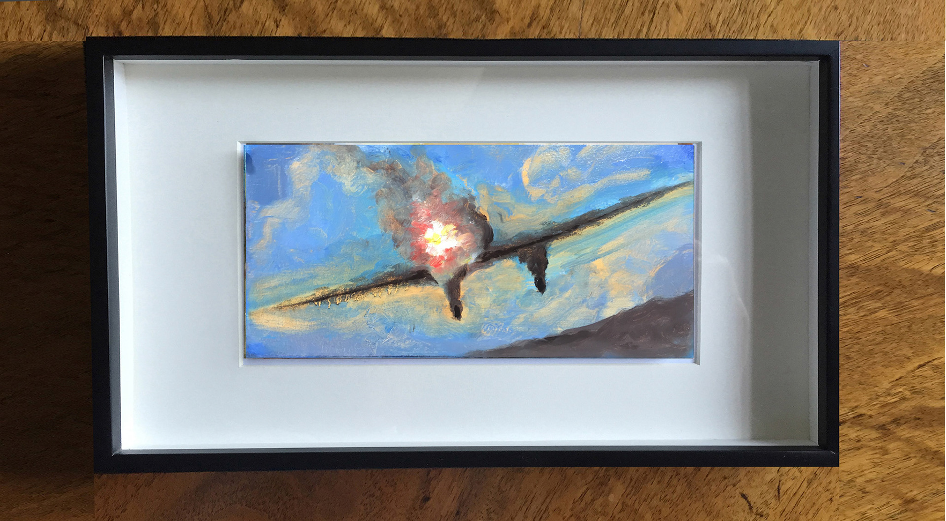 " Hit I" Oil On Wood Panel, 6"x 12", 2016 Private Collection 