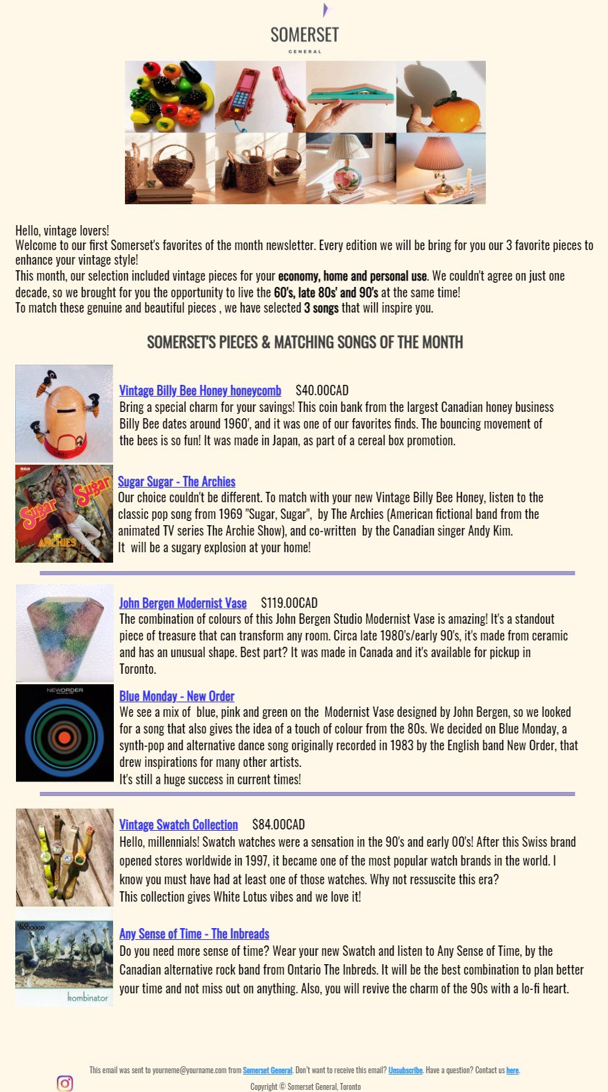 Monthly Newsletter Suggestion