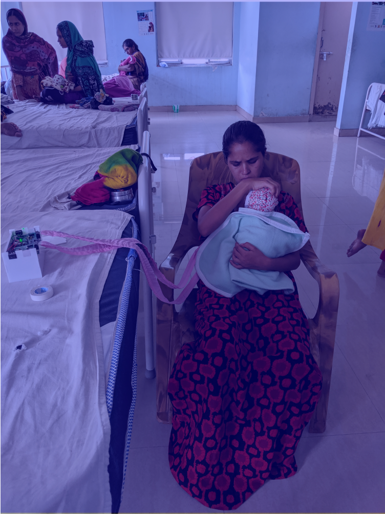 Clinically testing the prototype on mothers giving KMC