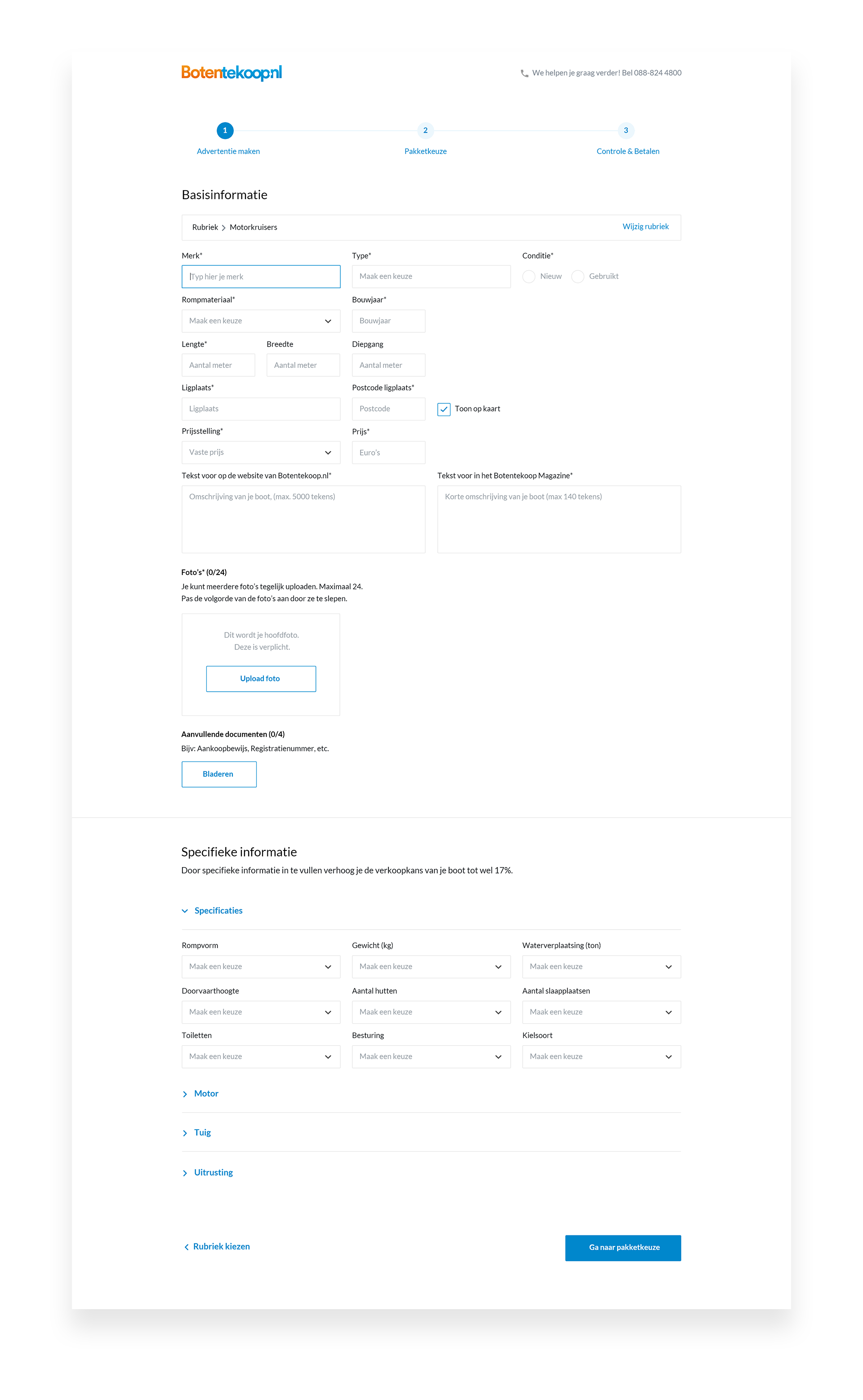 Botentekoop.nl Place Product Page Redesign Desktop by Milan Houter