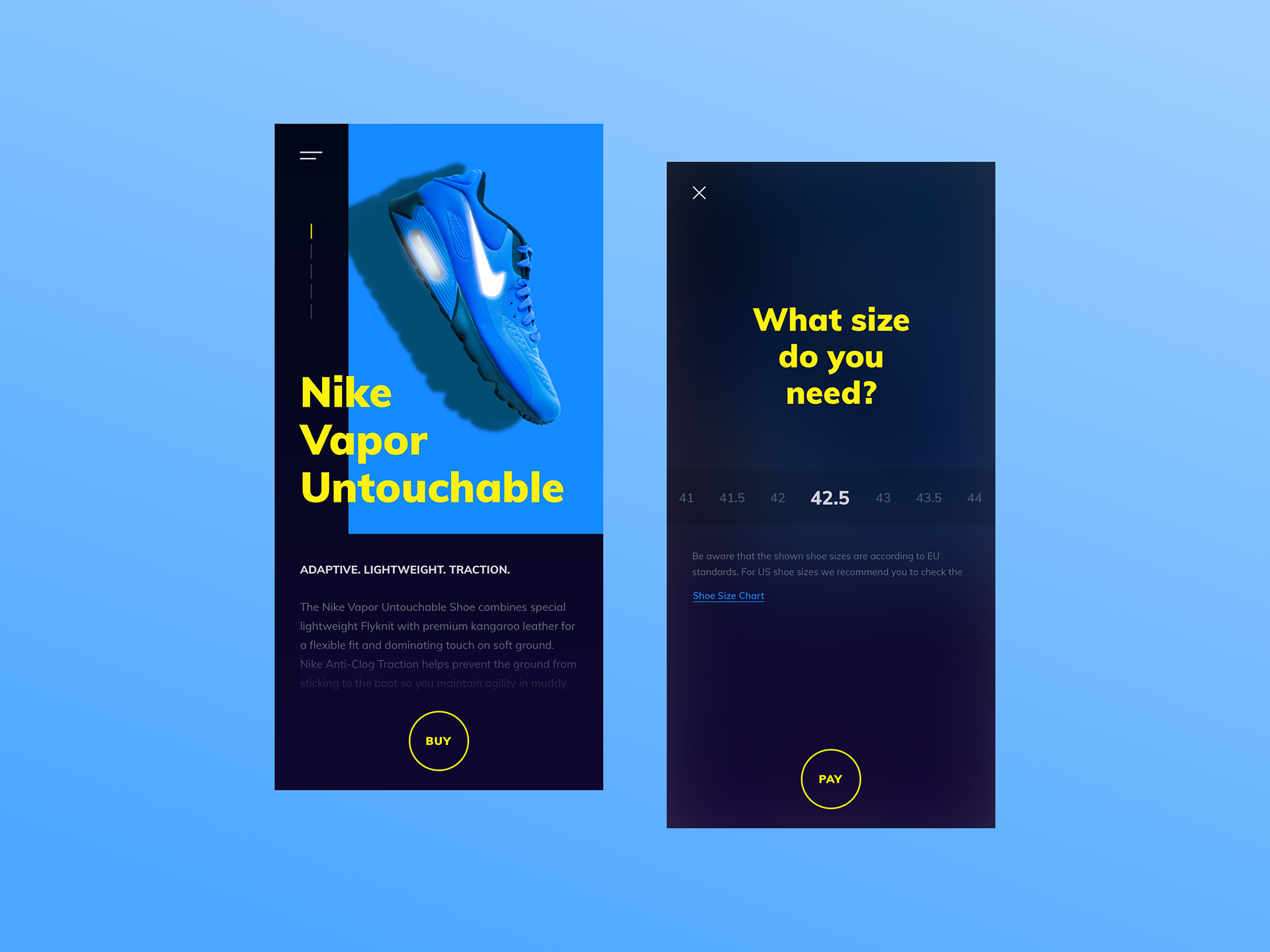 App Design - Shoe Shopping Detailpage by Milan Houter