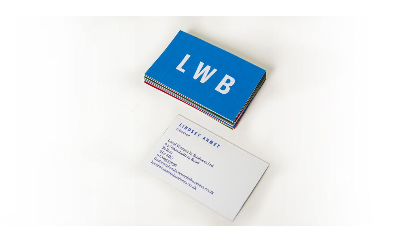 Lindsey l Ahmet graphic designer local women in business printed business card front and back