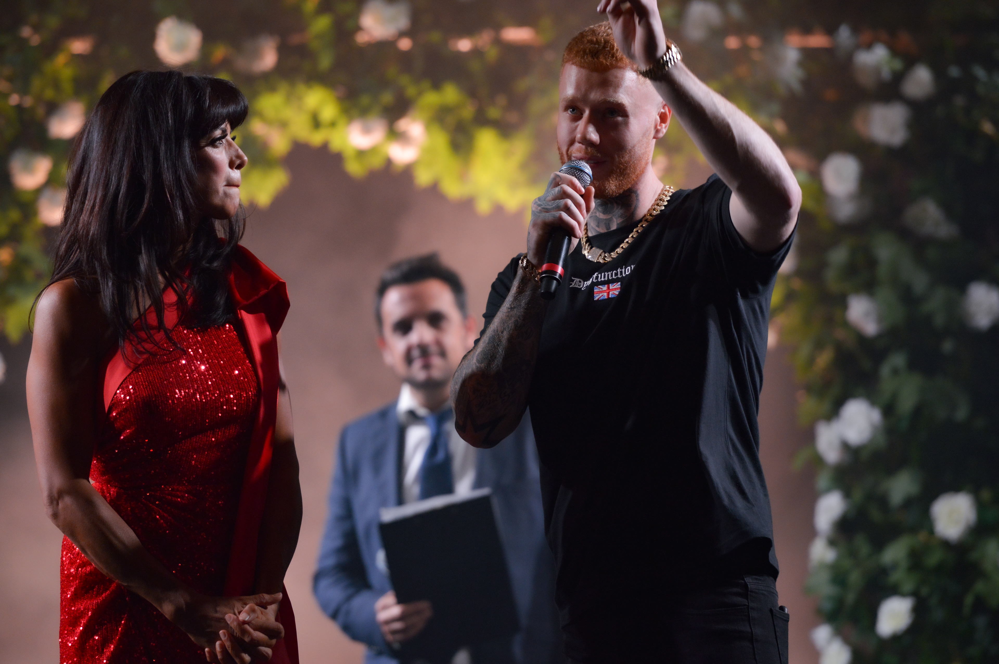 Jenny powell with fashion designer Dysfunctional on stage at the 2019 manchester Fashion Festival - Event and runway photographer