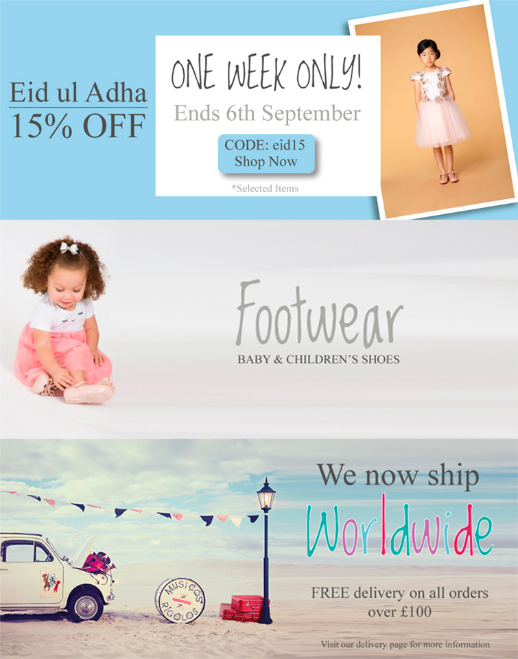 lindsey ahmet graphic designer and photographer website banner design for kids fashion mart Manchester