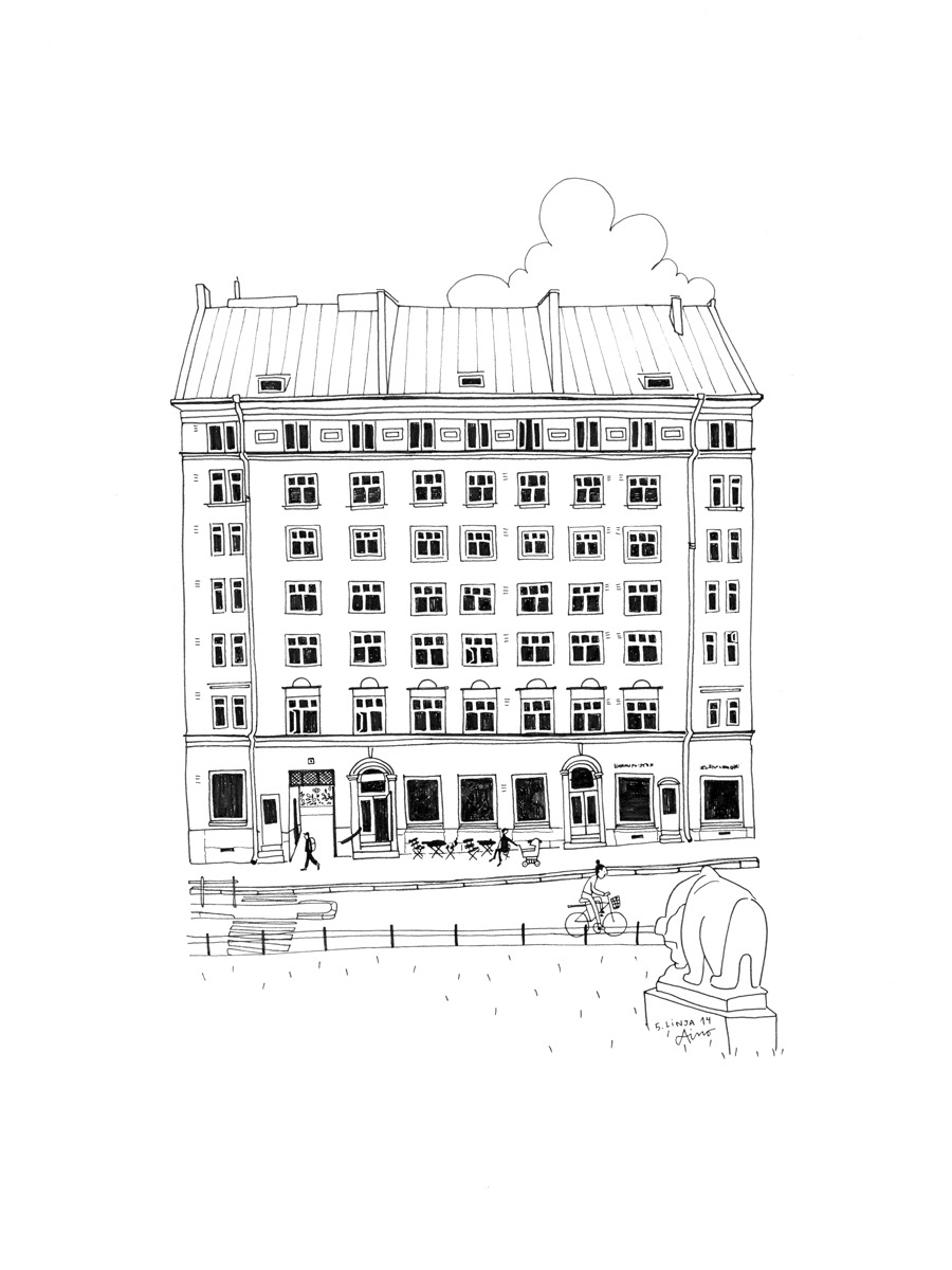 Aino Huhtaniemi Drawings Of Helsinki Architecture Ink On - 