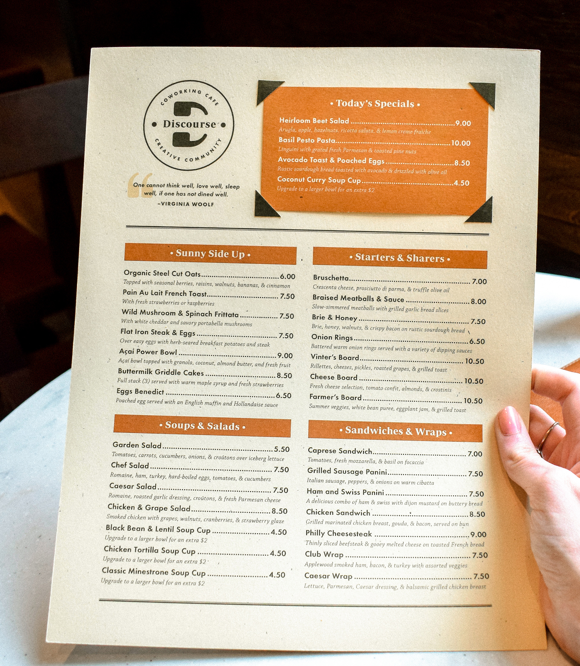 Menu - Front