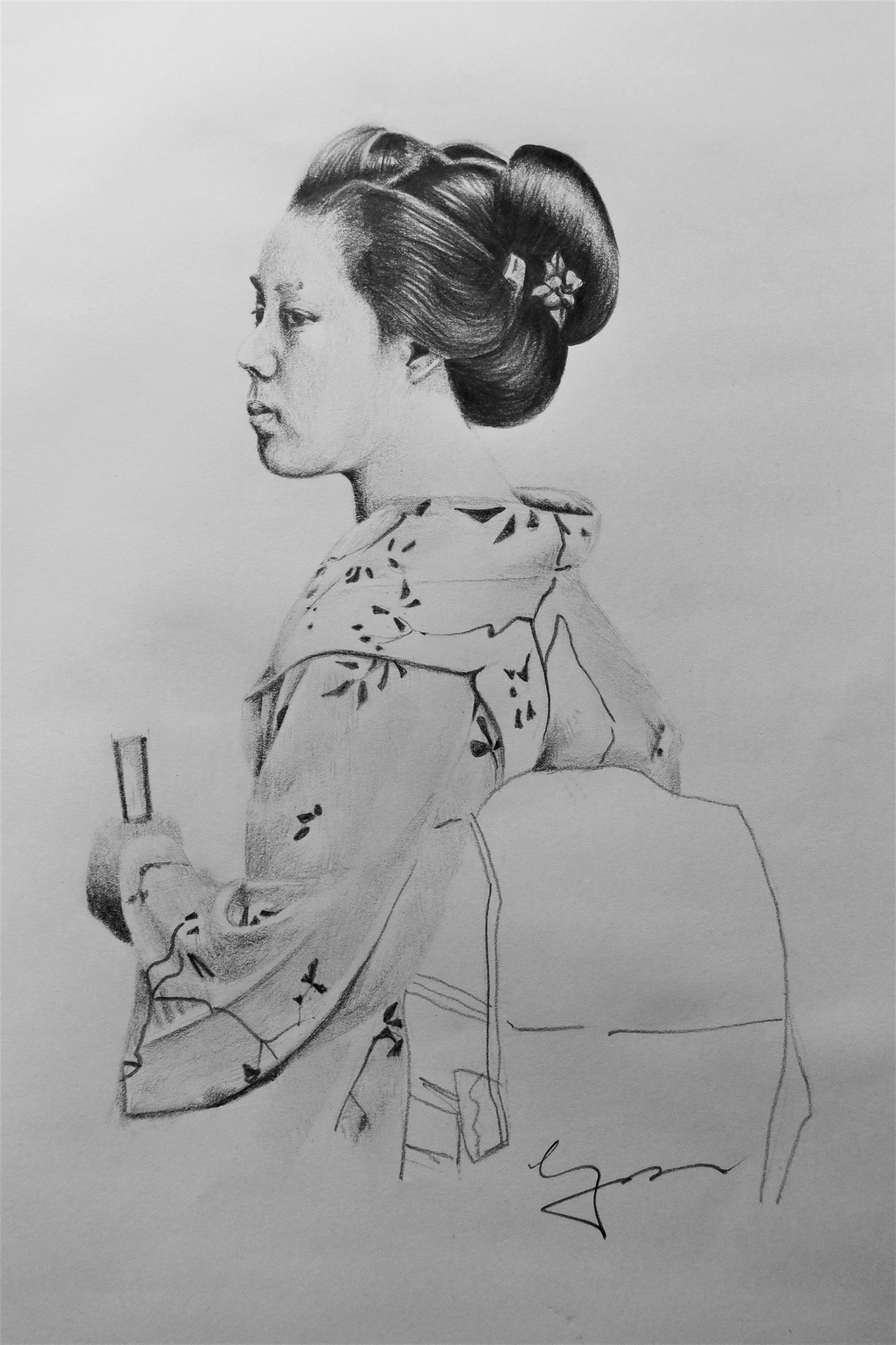 The Look I - 2017, Graphite on paper 35x24cm