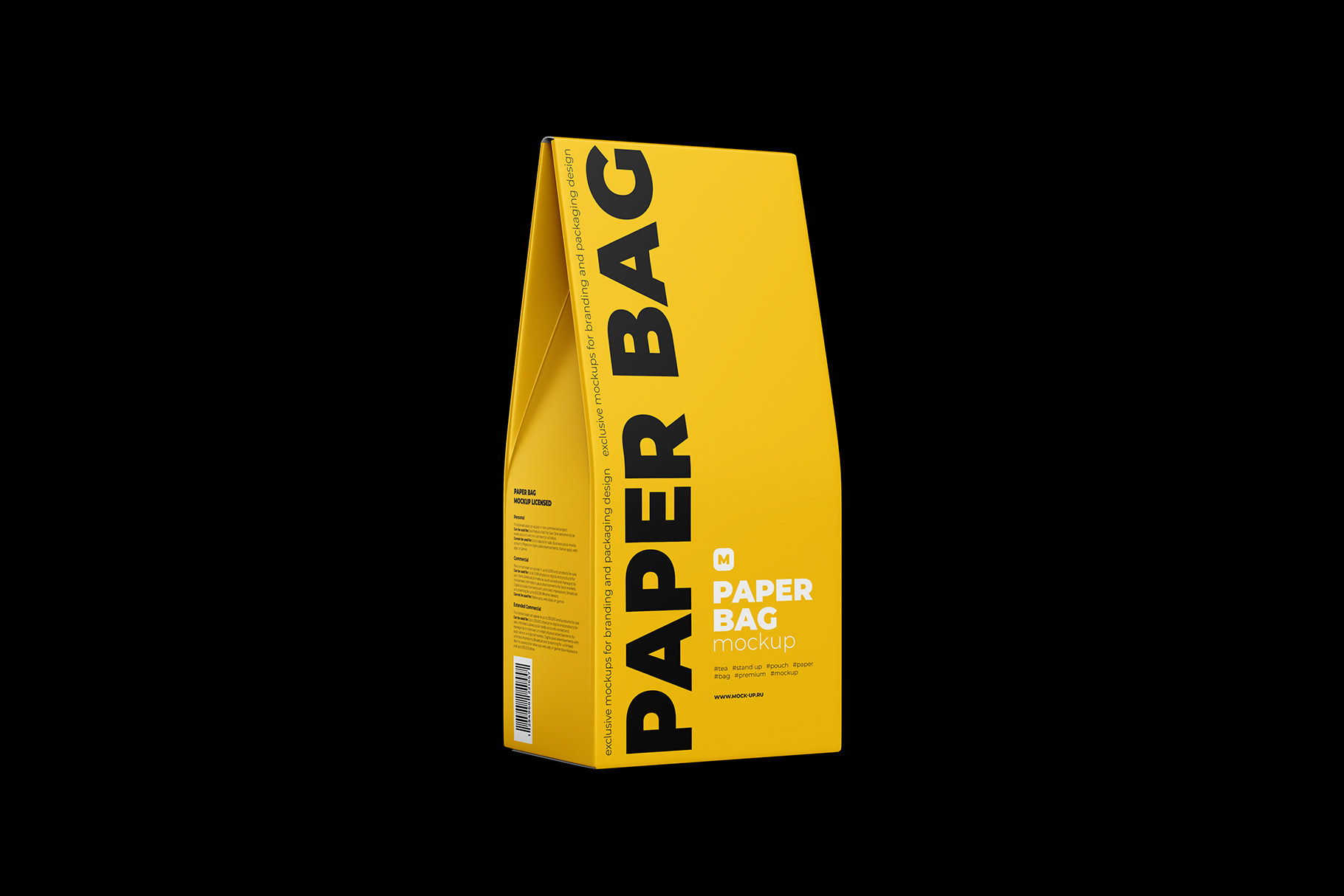 Download Exclusive Product Mockups - Paper Bag Mockup. Half Side view