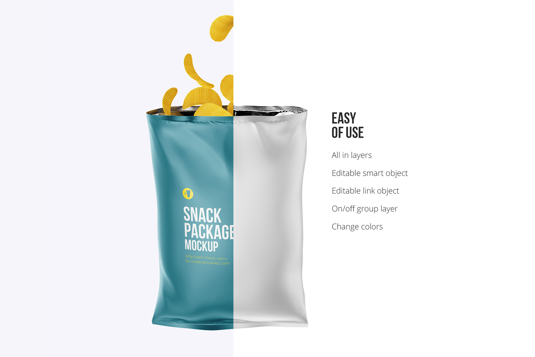 Download Exclusive Product Mockups - Matte Snack Package Mockup