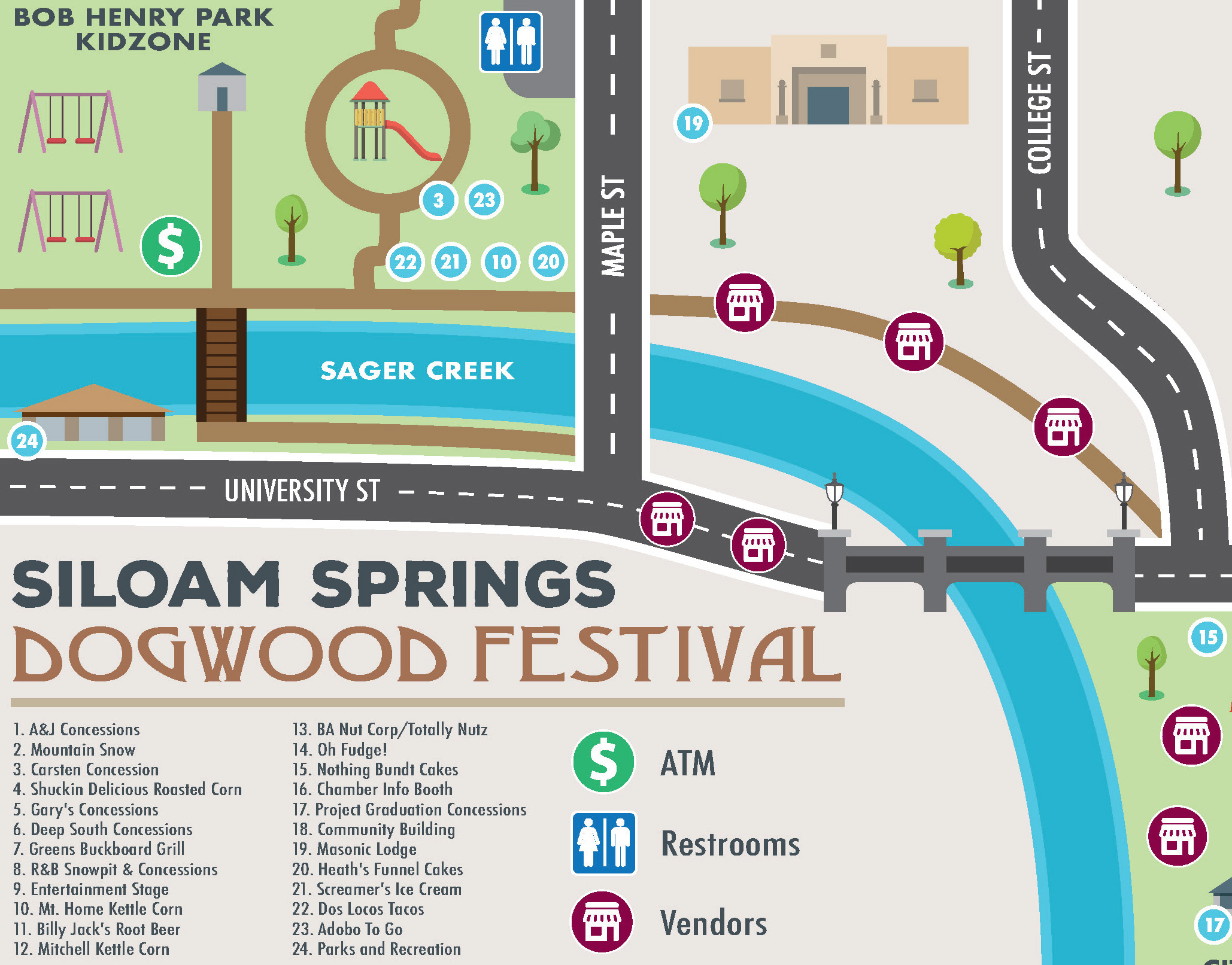 Justin Oden Design/Illustration Siloam Springs Dogwood Festival Map