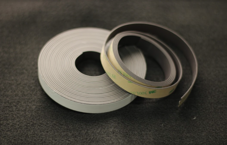 Magnetic Tapes (3M) We experimented with these tapes during the vent design phase of the project. We needed a way to reseal the vents at the top of the balloon reliably and repeatably. Magnetic tapes were not immplimented in the final design, as they were only weakly magnetic and very heavy.
