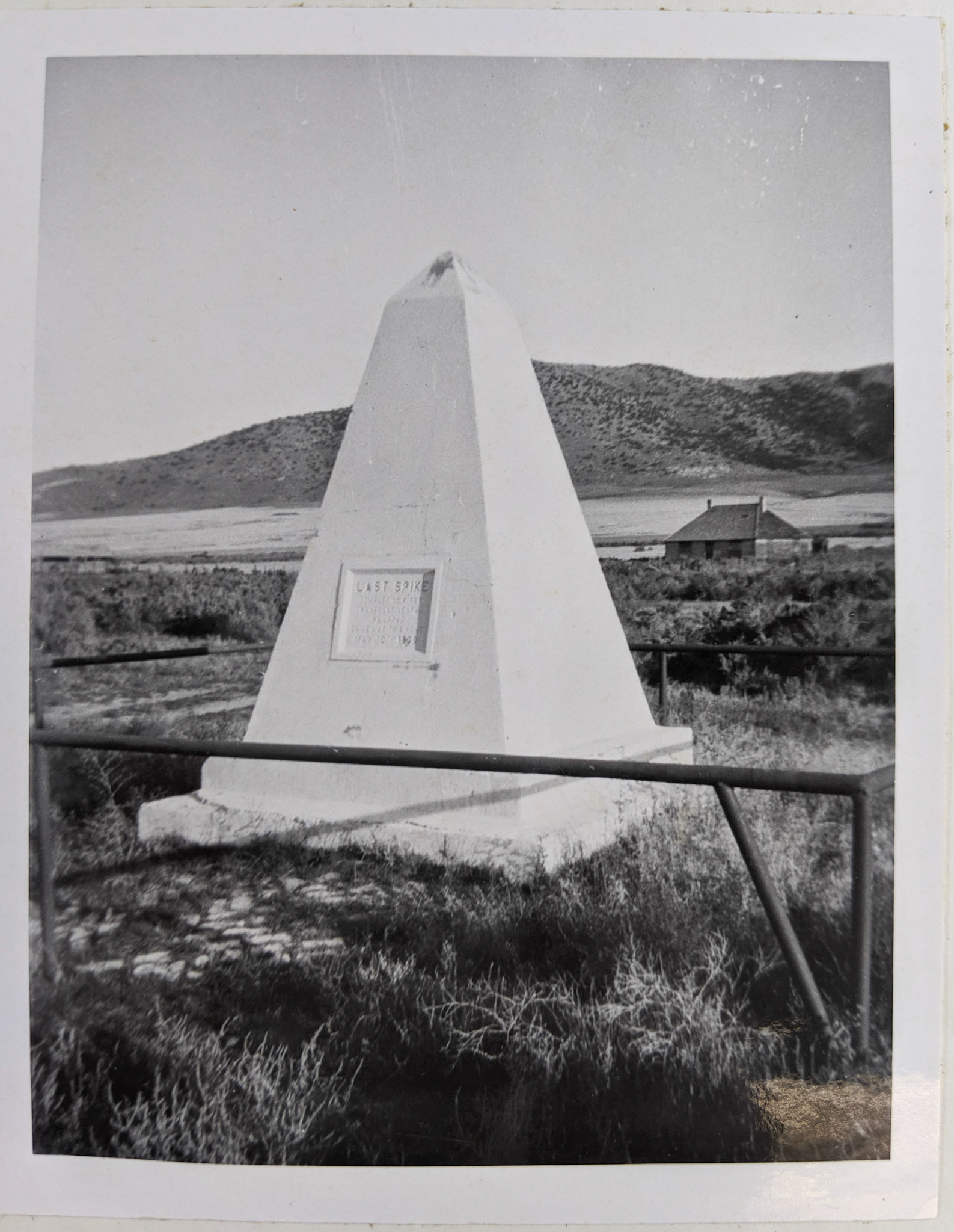 Golden Spike obelisk monument. Bernice Gibbs Anderson Collection, NPS