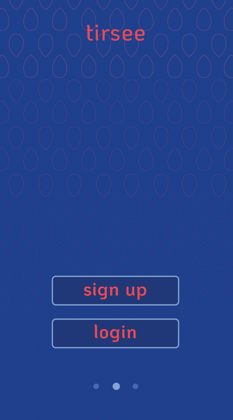 sign up/ login page