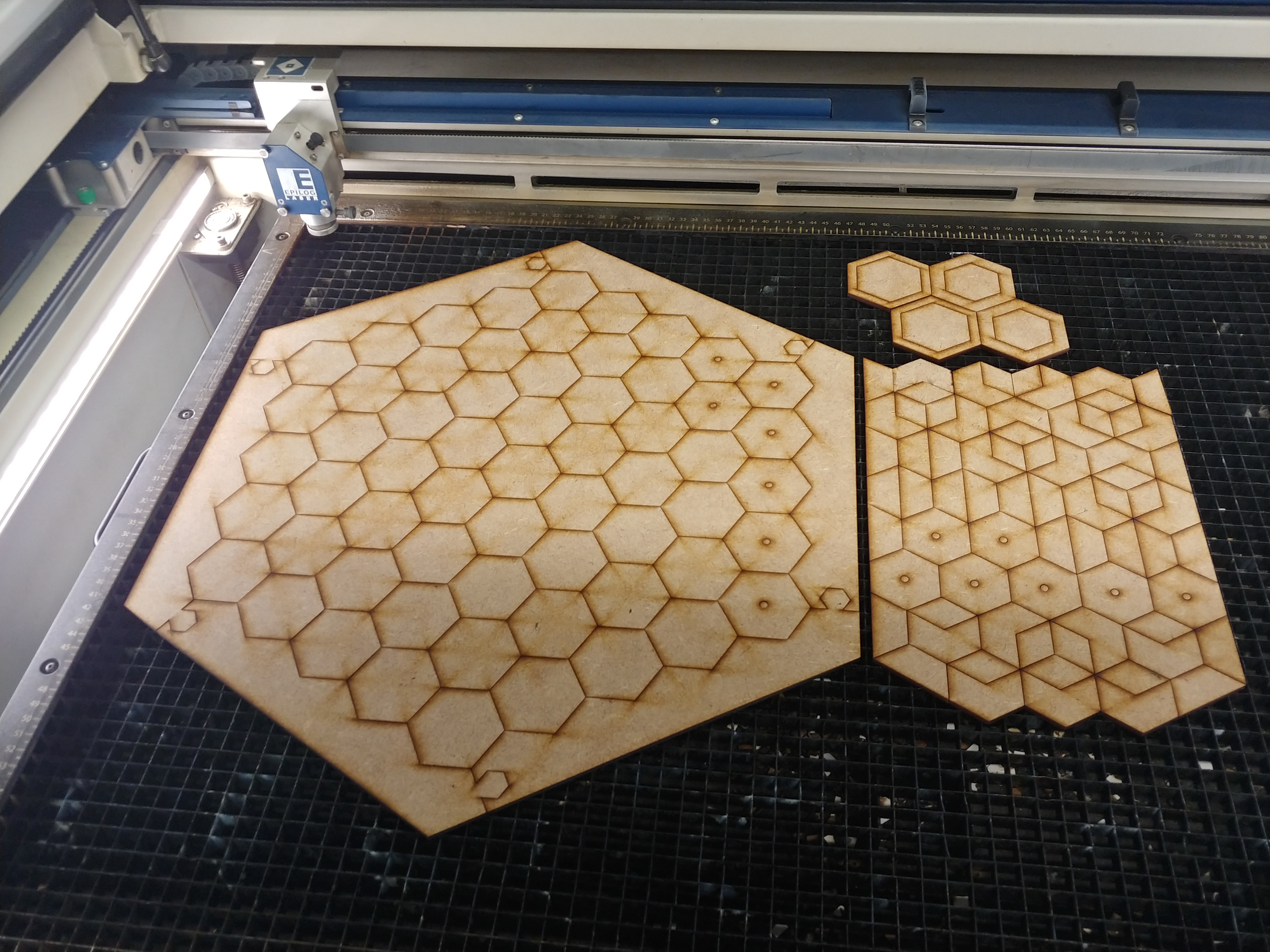 Laser cut of the two separate layers