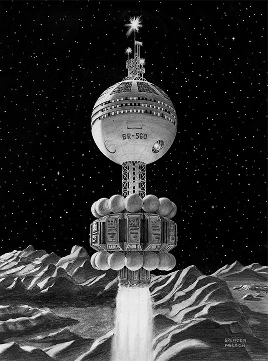 "Moonship Cruiser" Graphite 9x12 NFS