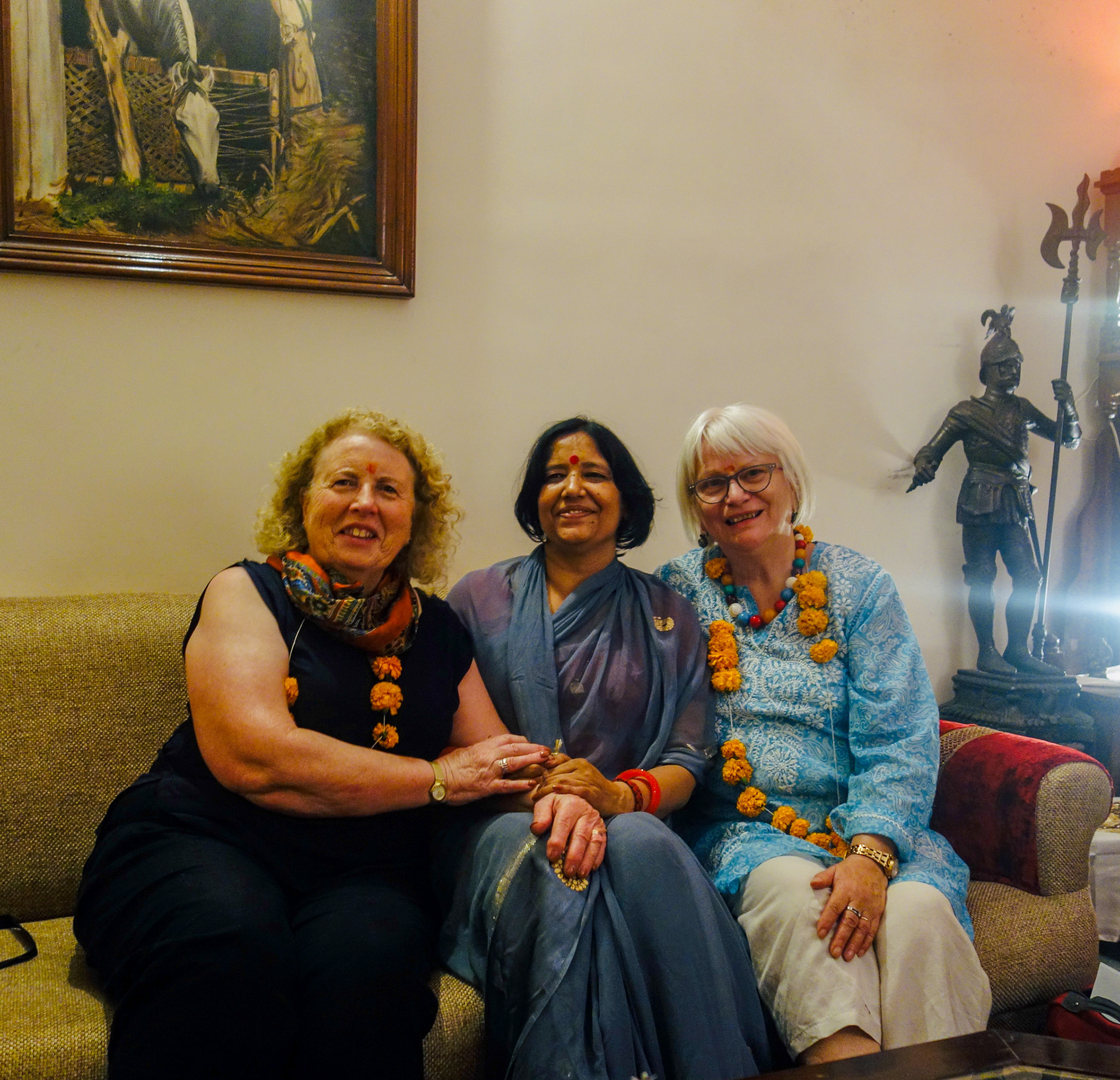 Kate, Abu and Sallee cooking school