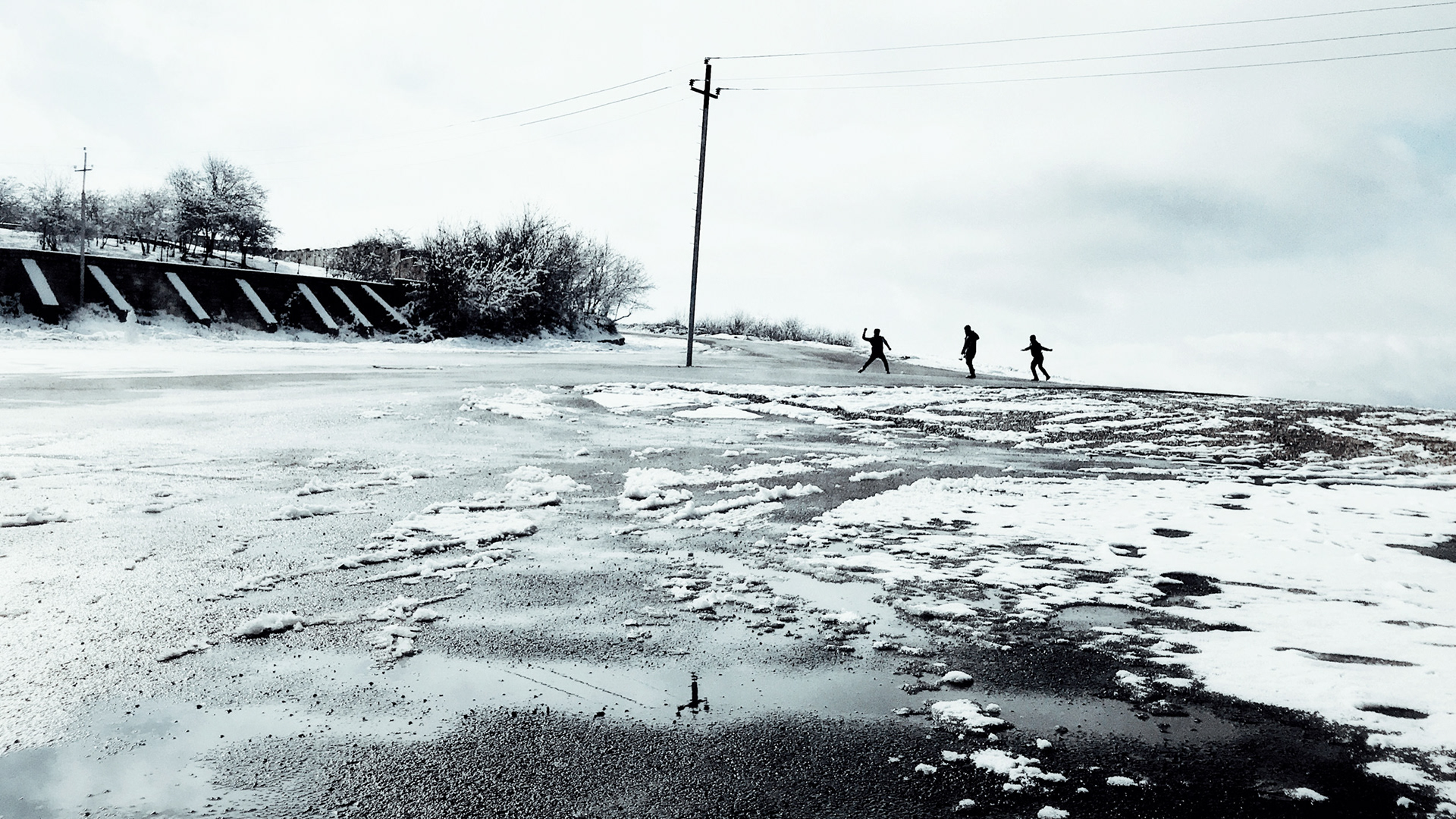 Snow-fight. Azerbaijan, 2019