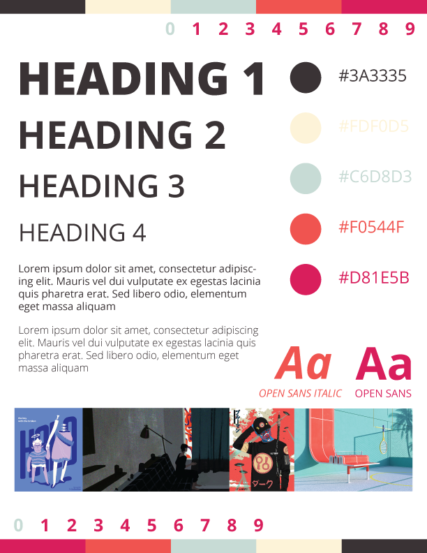 A mock style guide created for Integrated Digital Media. A major within NYU Tandon.