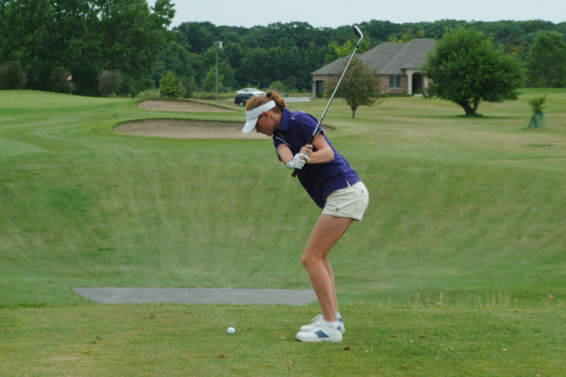 080709tvmGLFLCINVITE_11 Tony V. Martin CRETE-Hobart freshman Aimee Pope on the 3rd tee. Girls Invitational at Longwood Country Club on Friday.