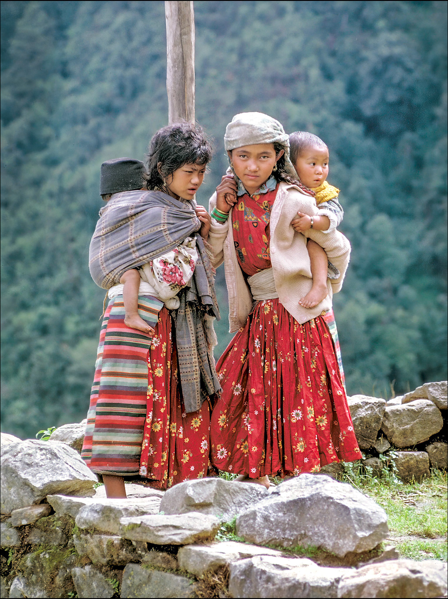 (L-R) Pasang Shangba (290), Phu Lama Shangba (247), ?Pema Ghale (412), Dorje Doma Ghale (383) or Tsampa Zangmu  Ghale (375) dressed for Nara