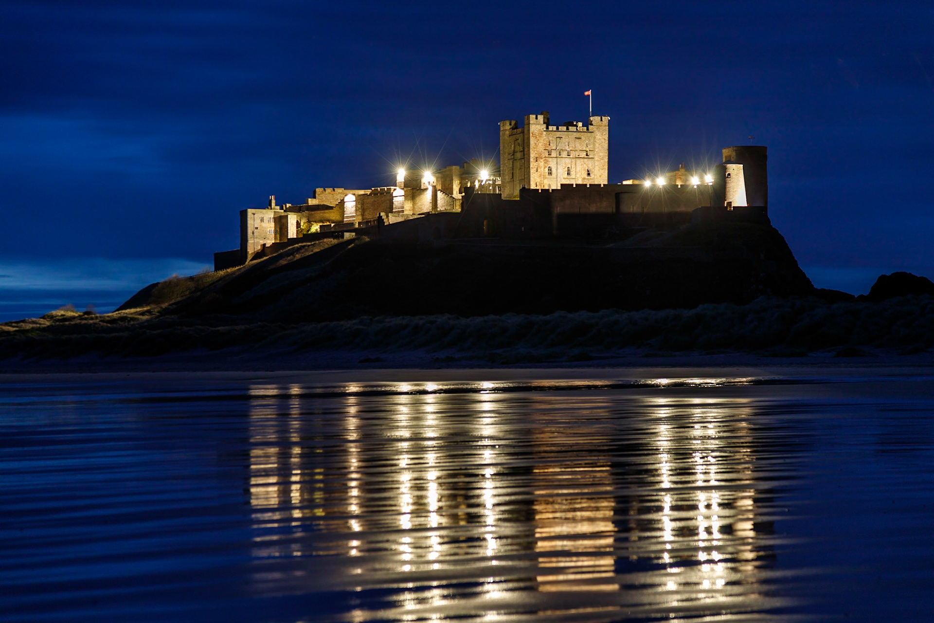 Bamburgh lit up. December 2017