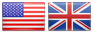 The national flags of the U S A and Great Britain