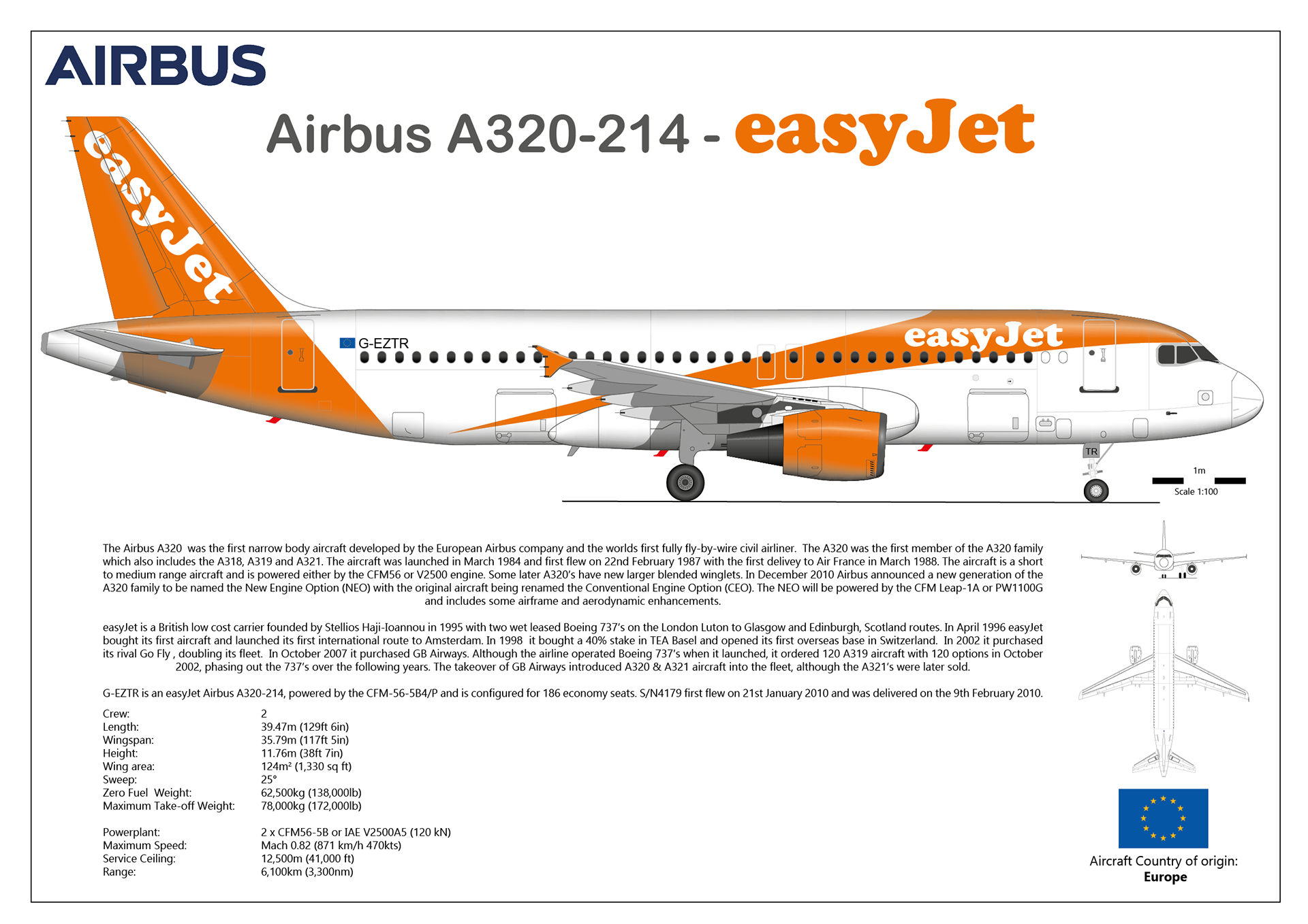 Airbus a320 EASYJET салон