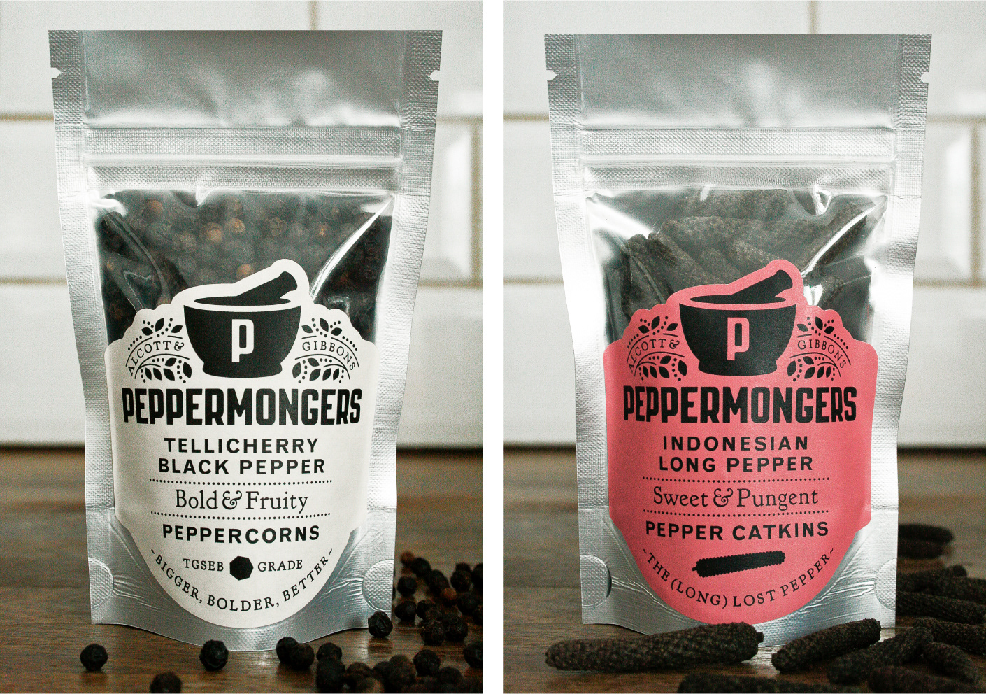 Brand identity and packaging design for Peppermongers by Peter Gibbons