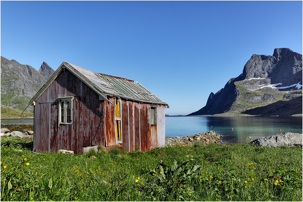 Old Fishing Hut, Vindstad, Bunesfjorden, Lofoten, Norway