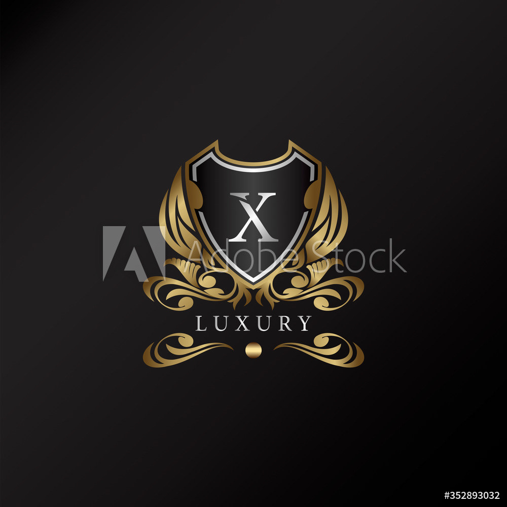 Gold Shield X Letter