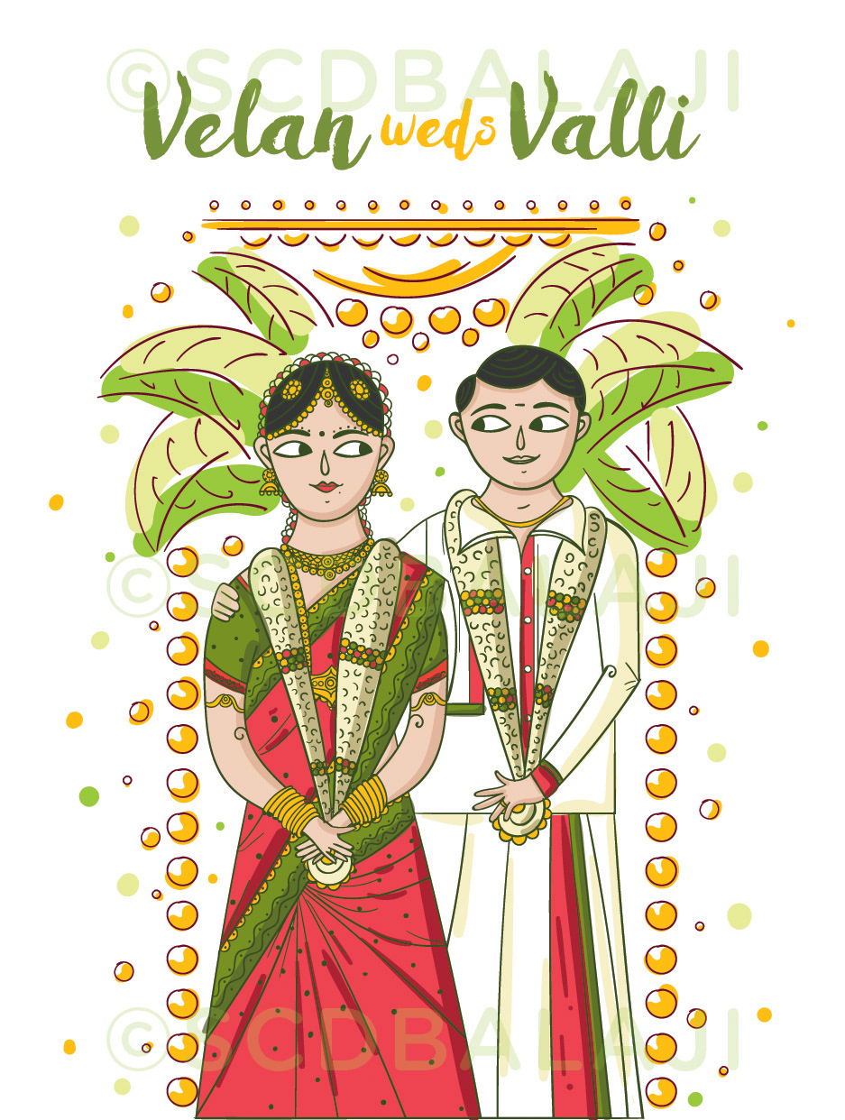 Quirky Indian Wedding Invitations - Tamil Wedding Invitation 