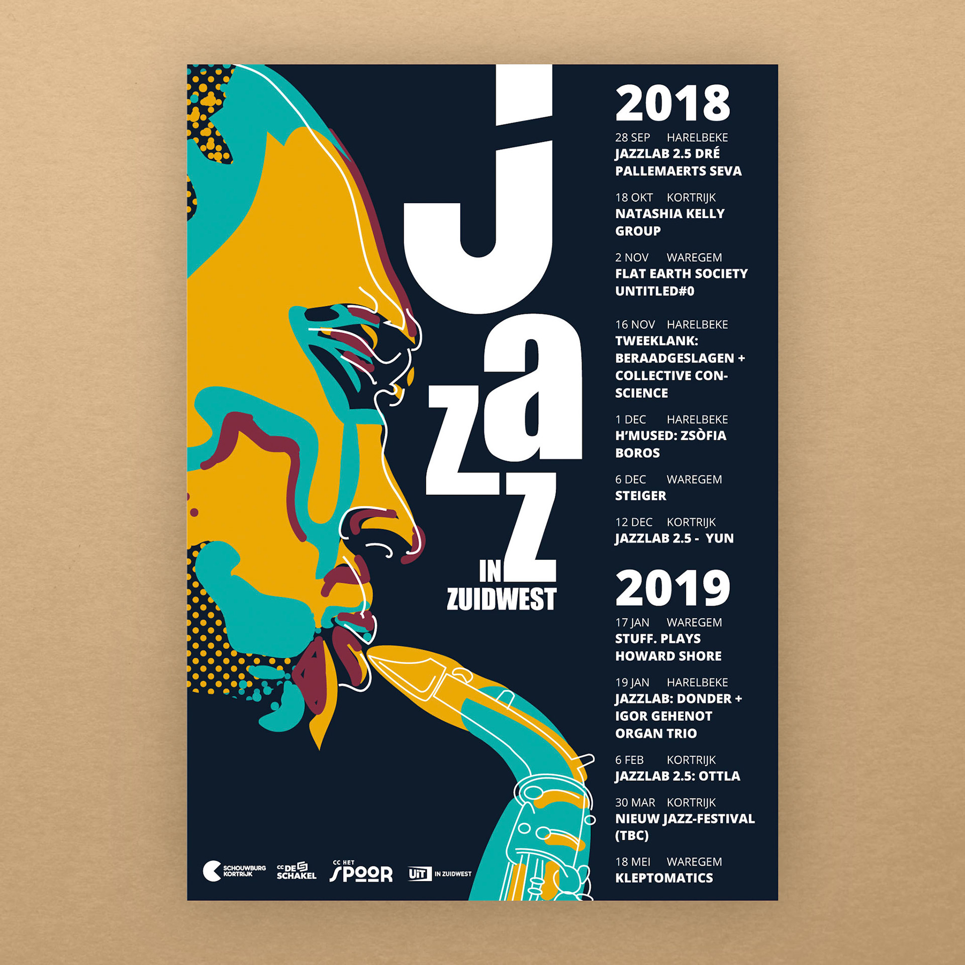 Grafisch ontwerp en illustratie voor Jazz in zuidwest.