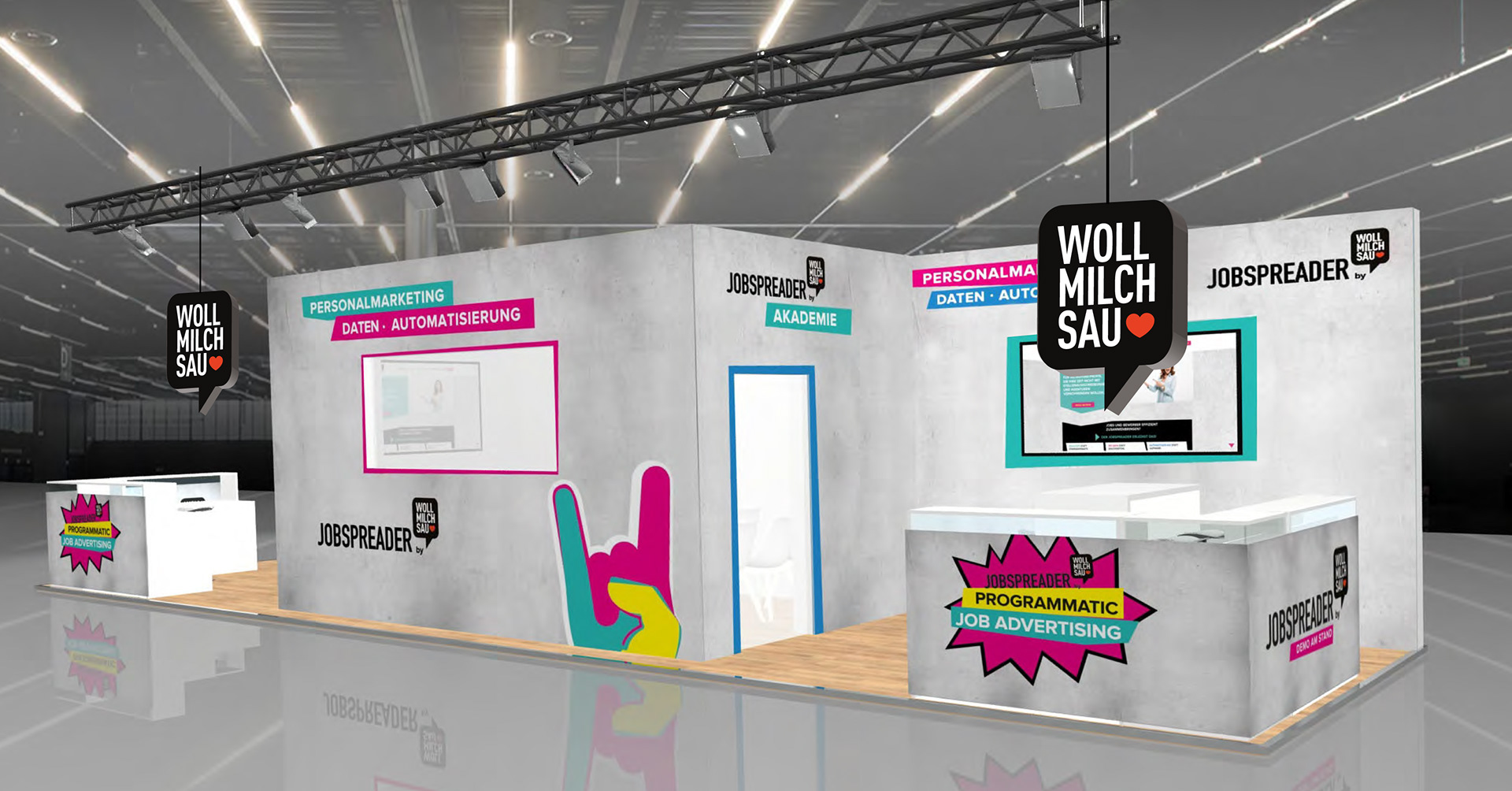 Messestand mit Schulungsraum