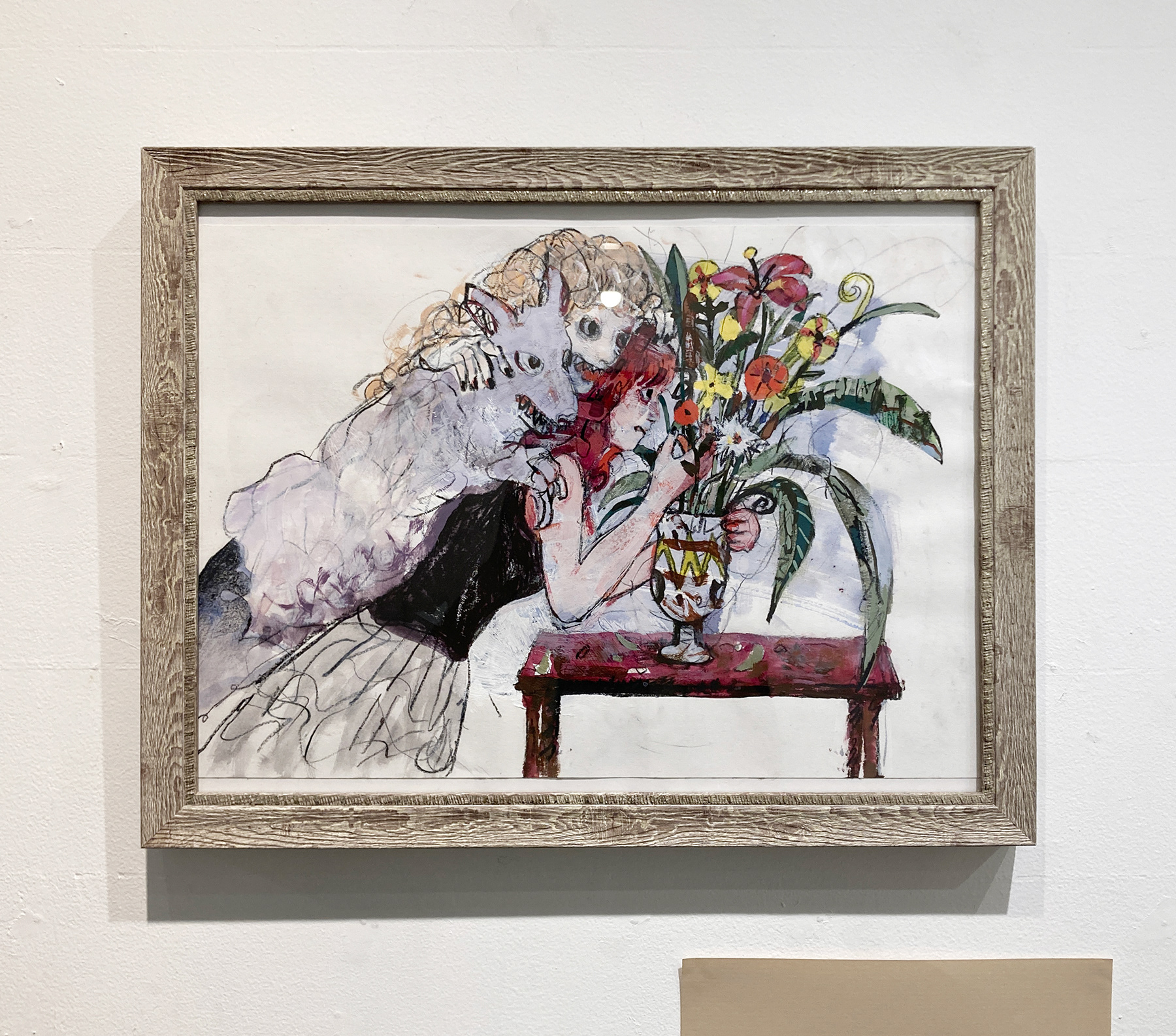 No.14 / 藤川さき『花を愛す理性』/ 素材:紙にアクリル絵具、クレヨン、色鉛筆 / 制作年:2021 / サイズ:W370×H258×D20mm / SOLD OUT