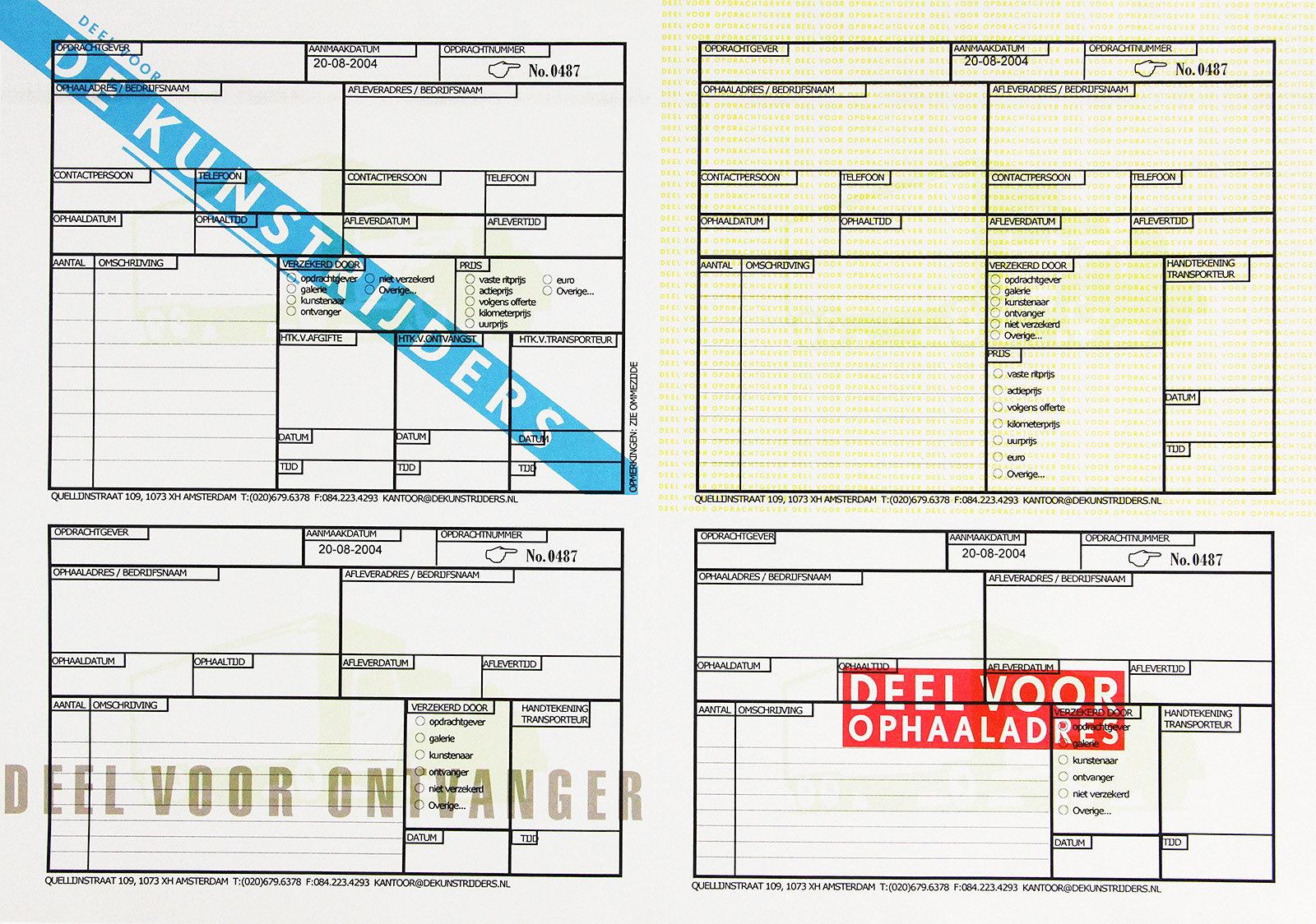 Bill of lading with laser printed information