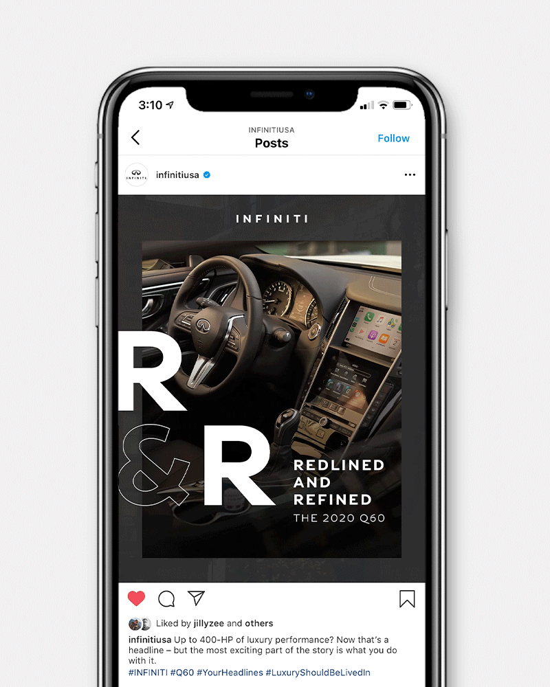 INFINITI USA social post for Q60