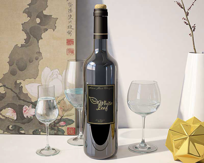 Logo concept and mockup for a winery.