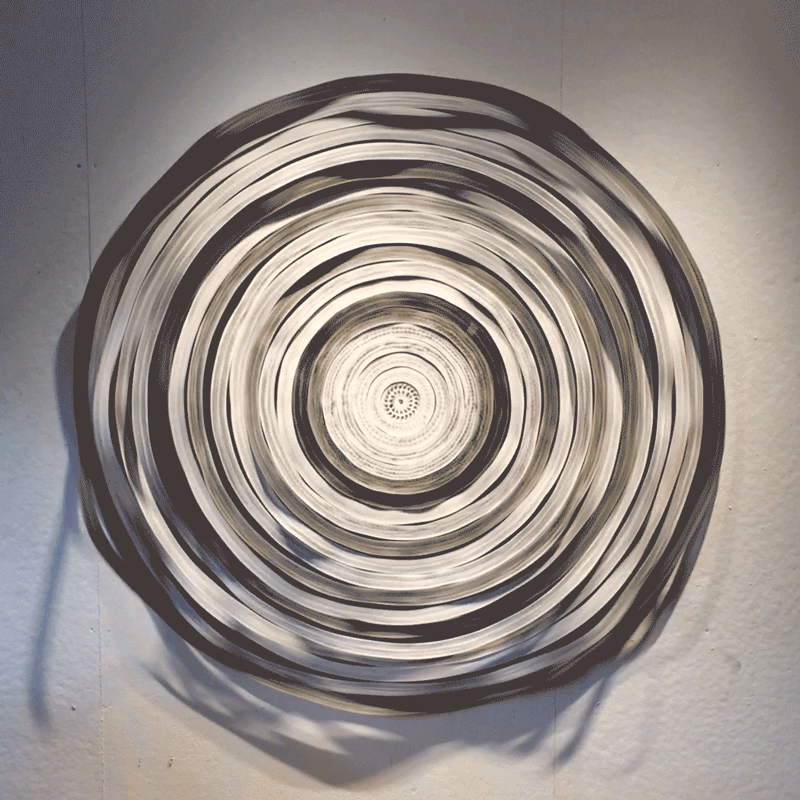 Concentric kinetic paper sculpture