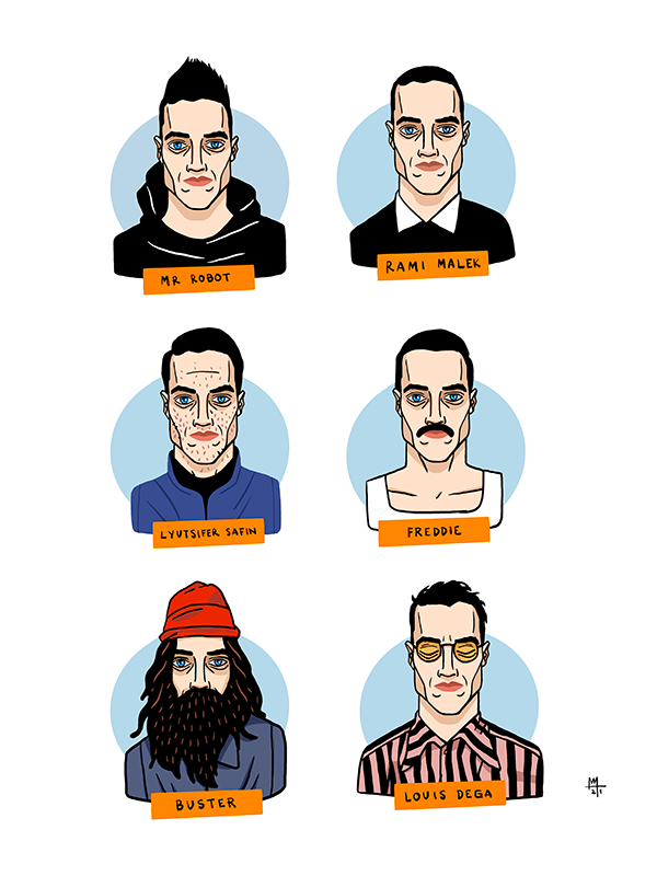 Rami Malek portraits - 90 x 120 cm / Fine art print ( 2021 )