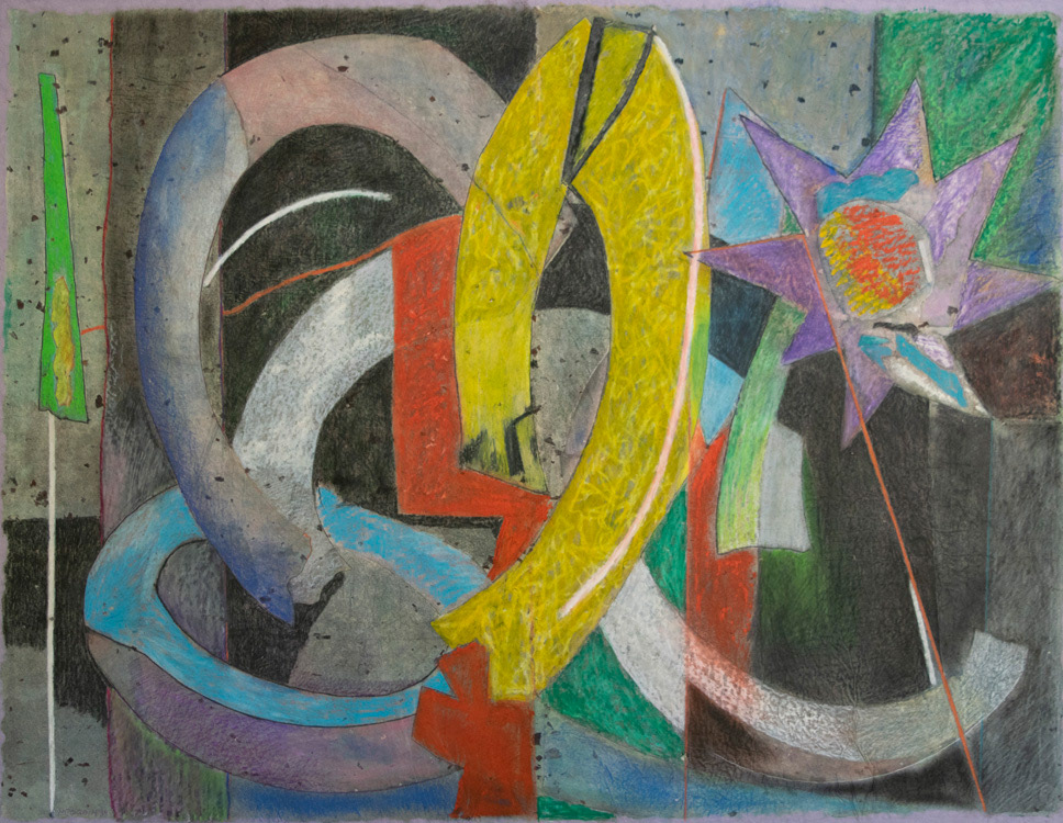 Uroboros (Angels and Serpents Dance) 1994, monotype and mixed media, 42 ½ x54 ½ inches