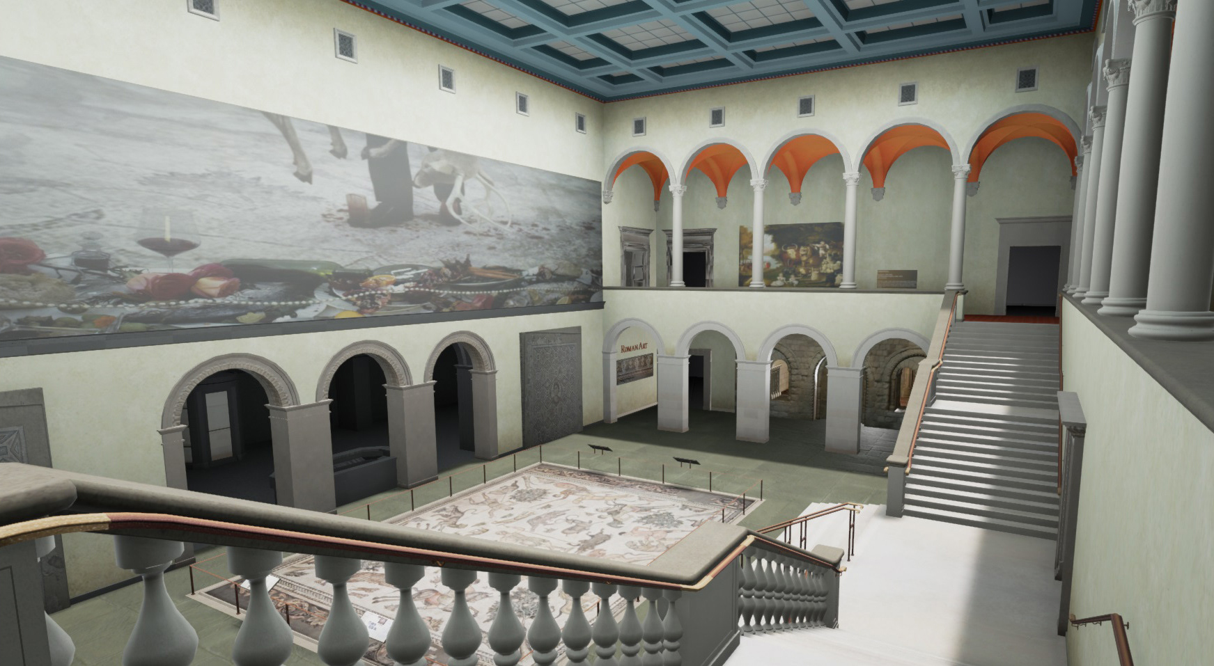 modeled and textured ren court at WAM