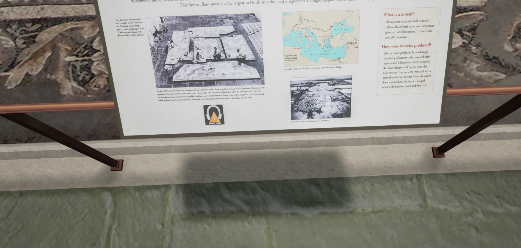 close up of detail of texture on display areas