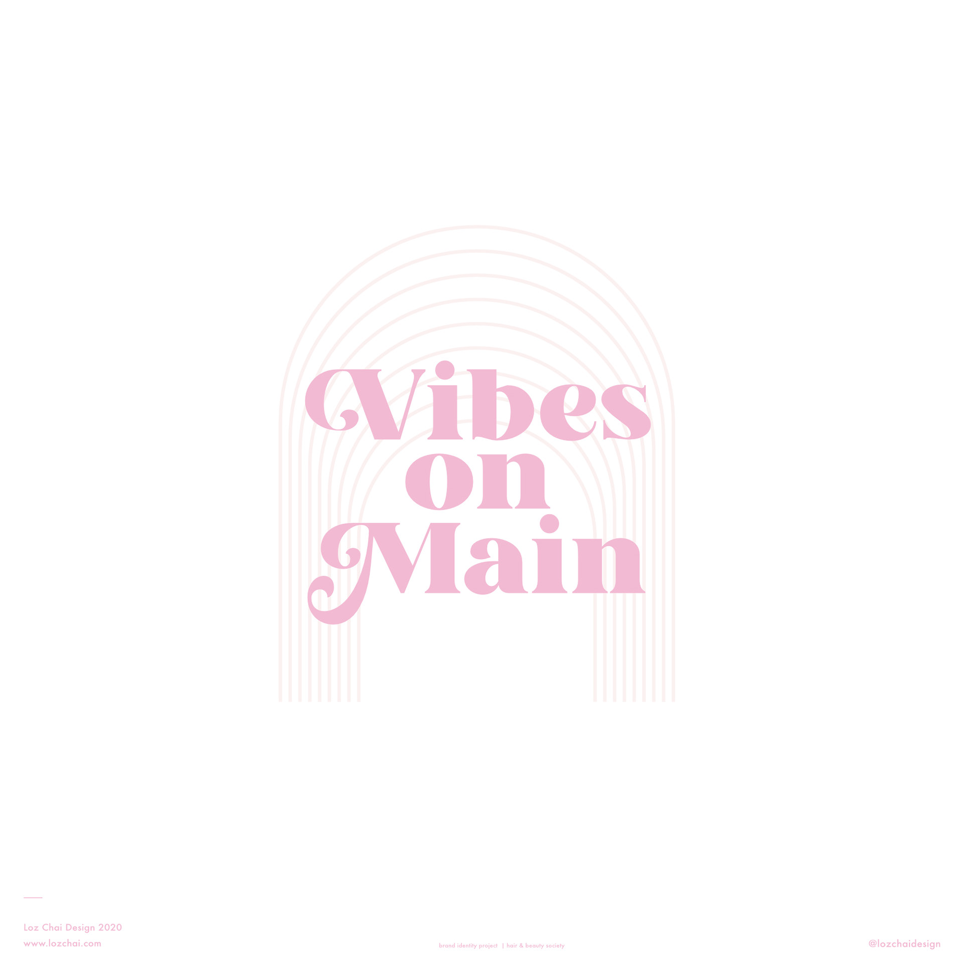 Vibes on Main, Hair & Beauty Society salon Mornington Peninsula, brand identity project completed Loz Chai Design. Graphic design and identity design Melbourne - mornington peninsula