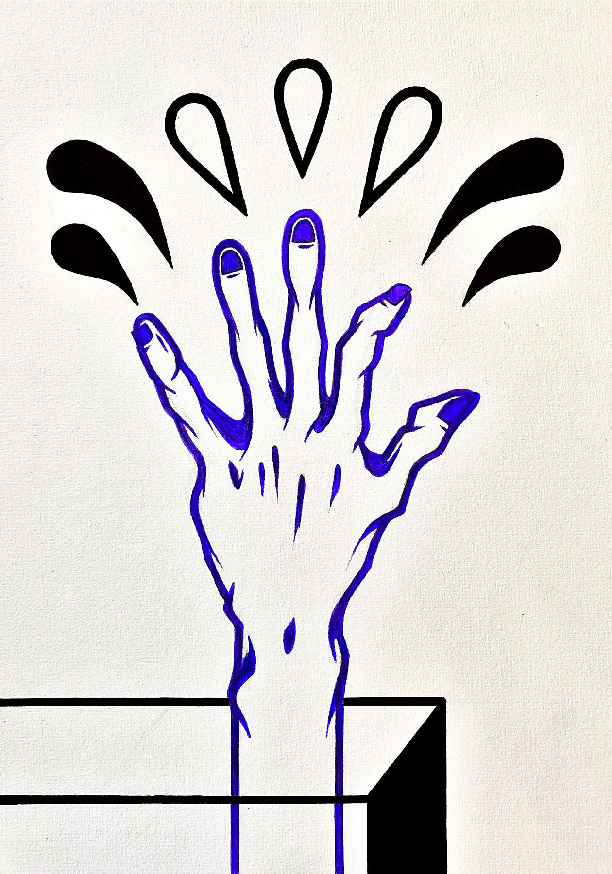 Into The Surreal, marker pen and coloured felts on card paper, 29.7 x 21 cm, 2019.